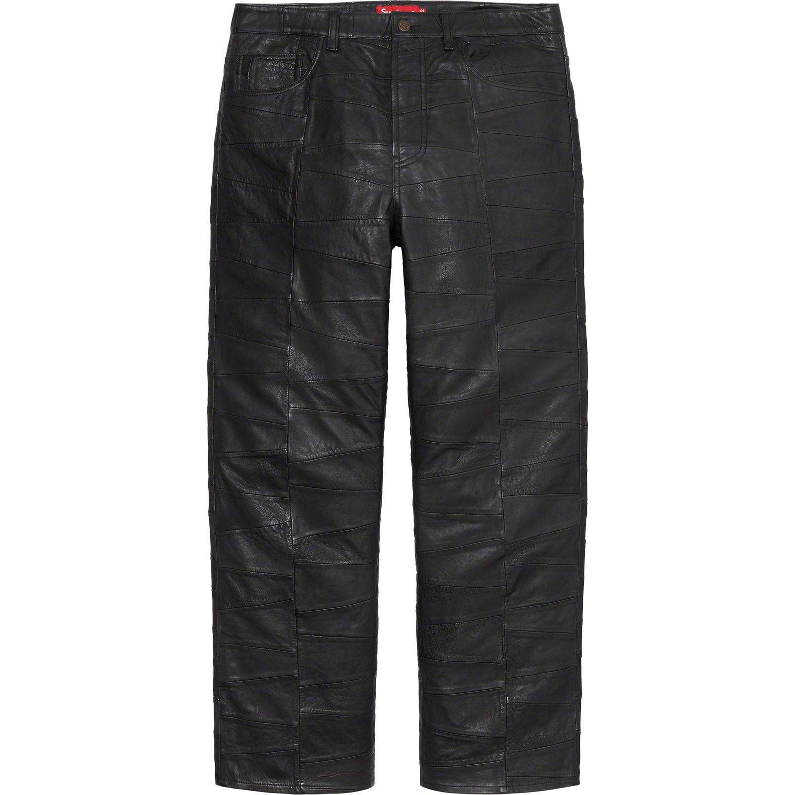 Patchwork Leather 5-Pocket Jean