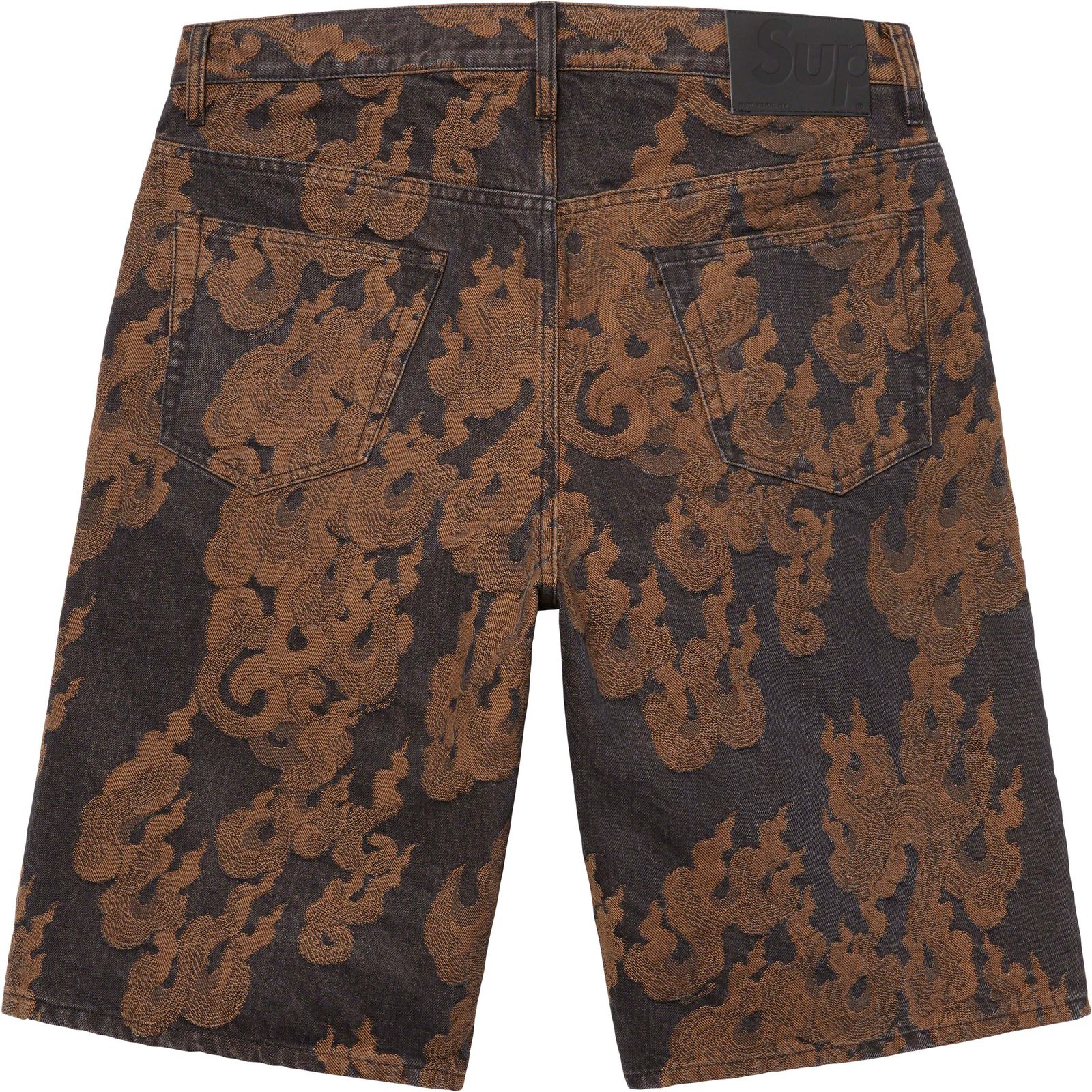 Flames Jacquard Baggy Denim Short