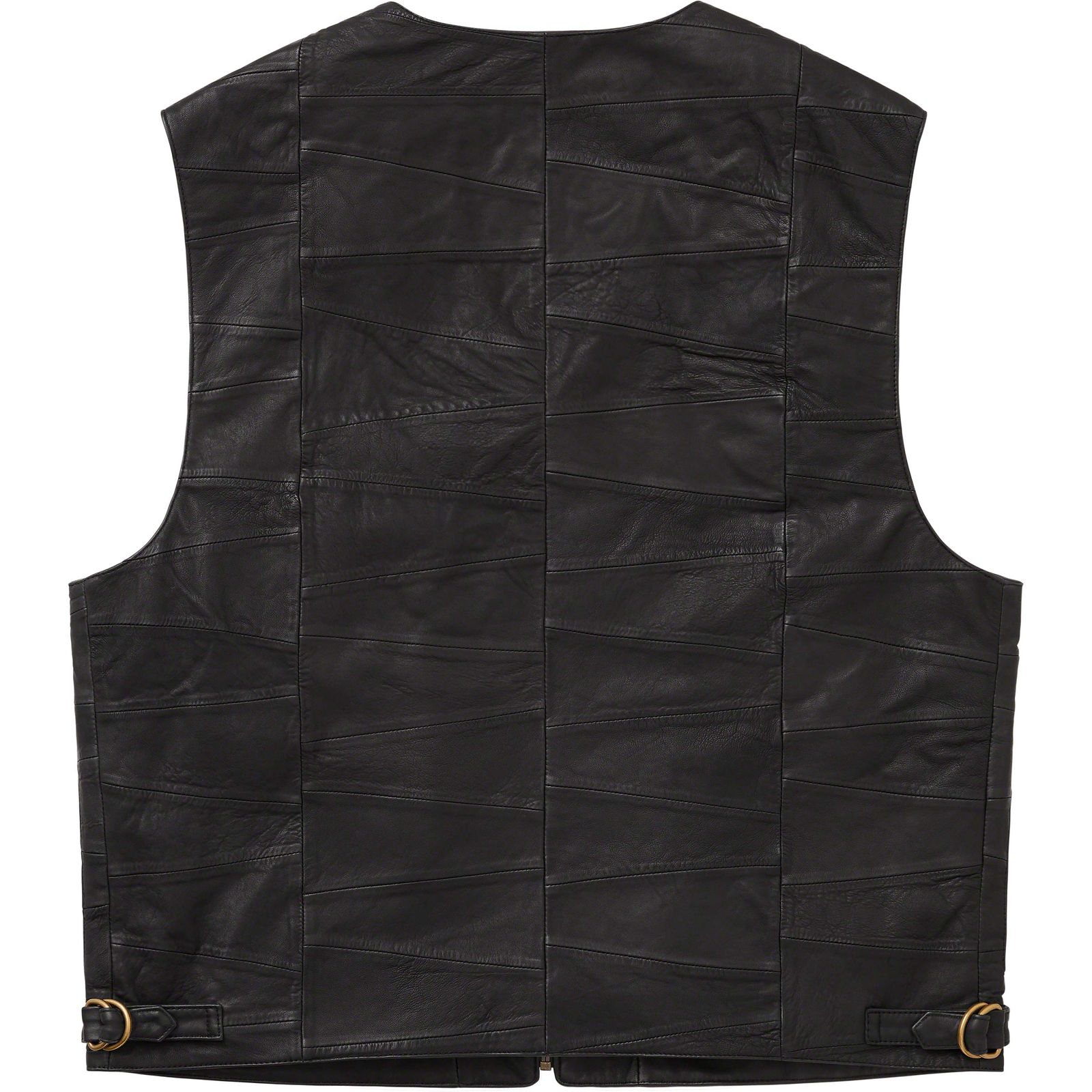 Patchwork Leather Cargo Vest