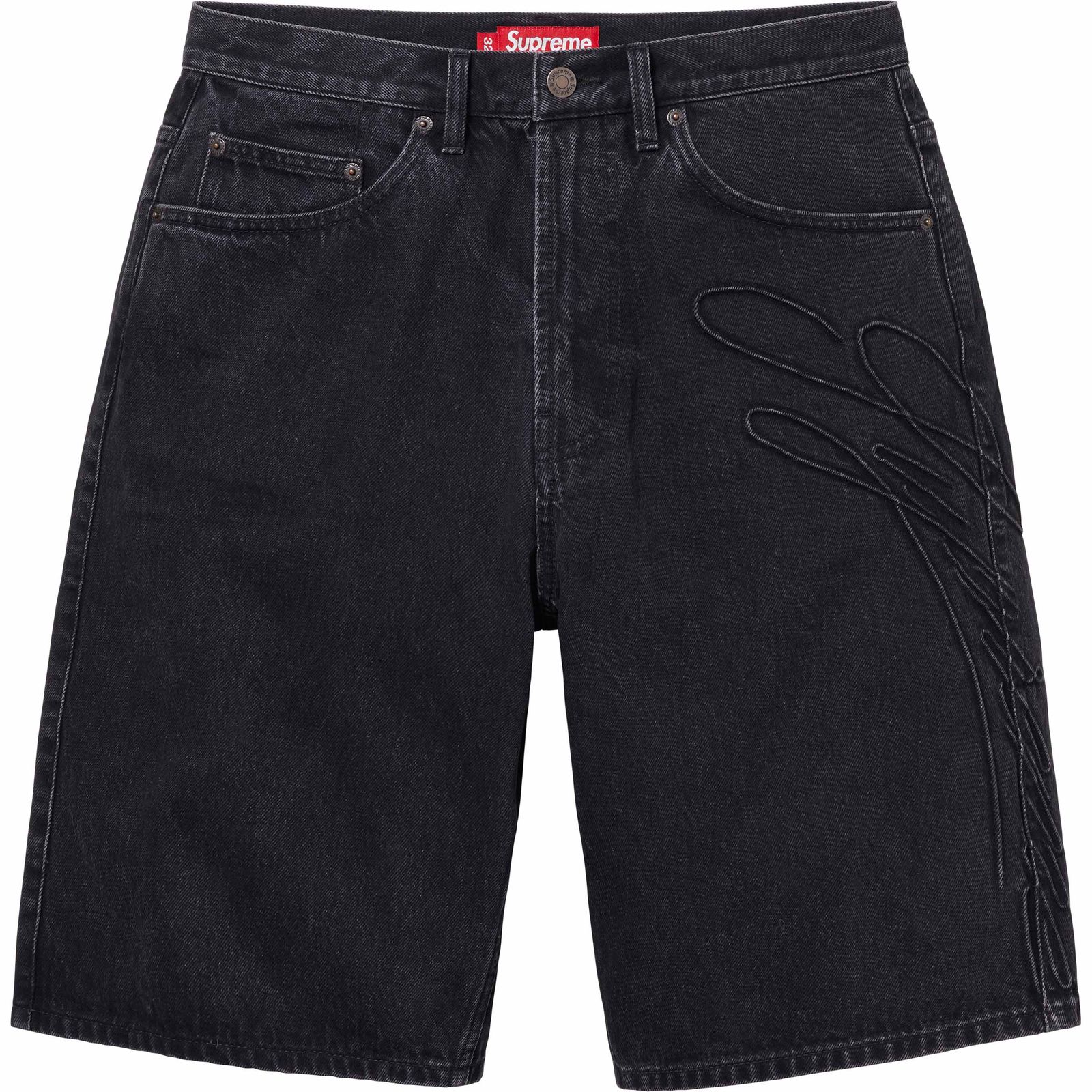 Script Baggy Denim Short