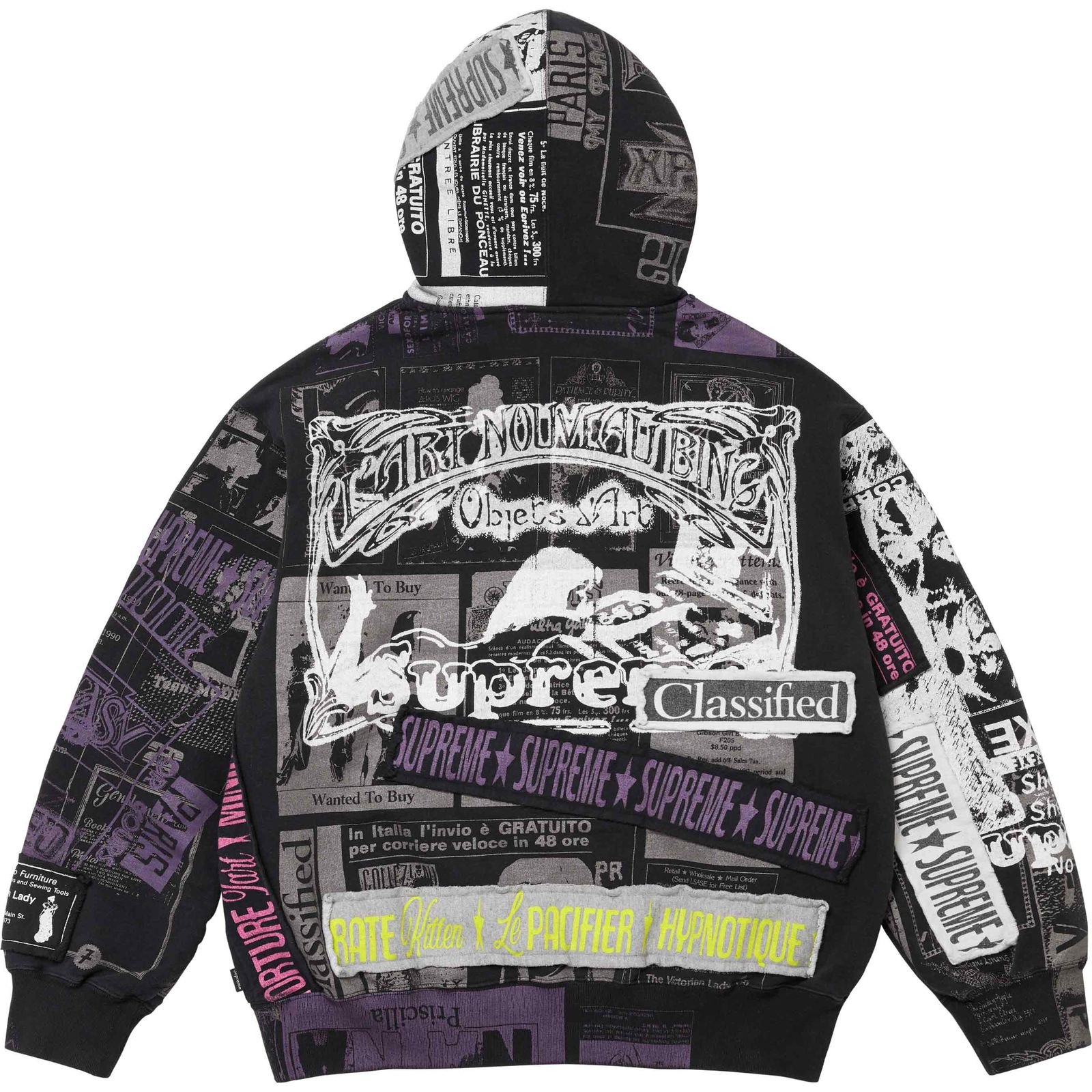 Collage Zip Up Hooded Sweatshirt
