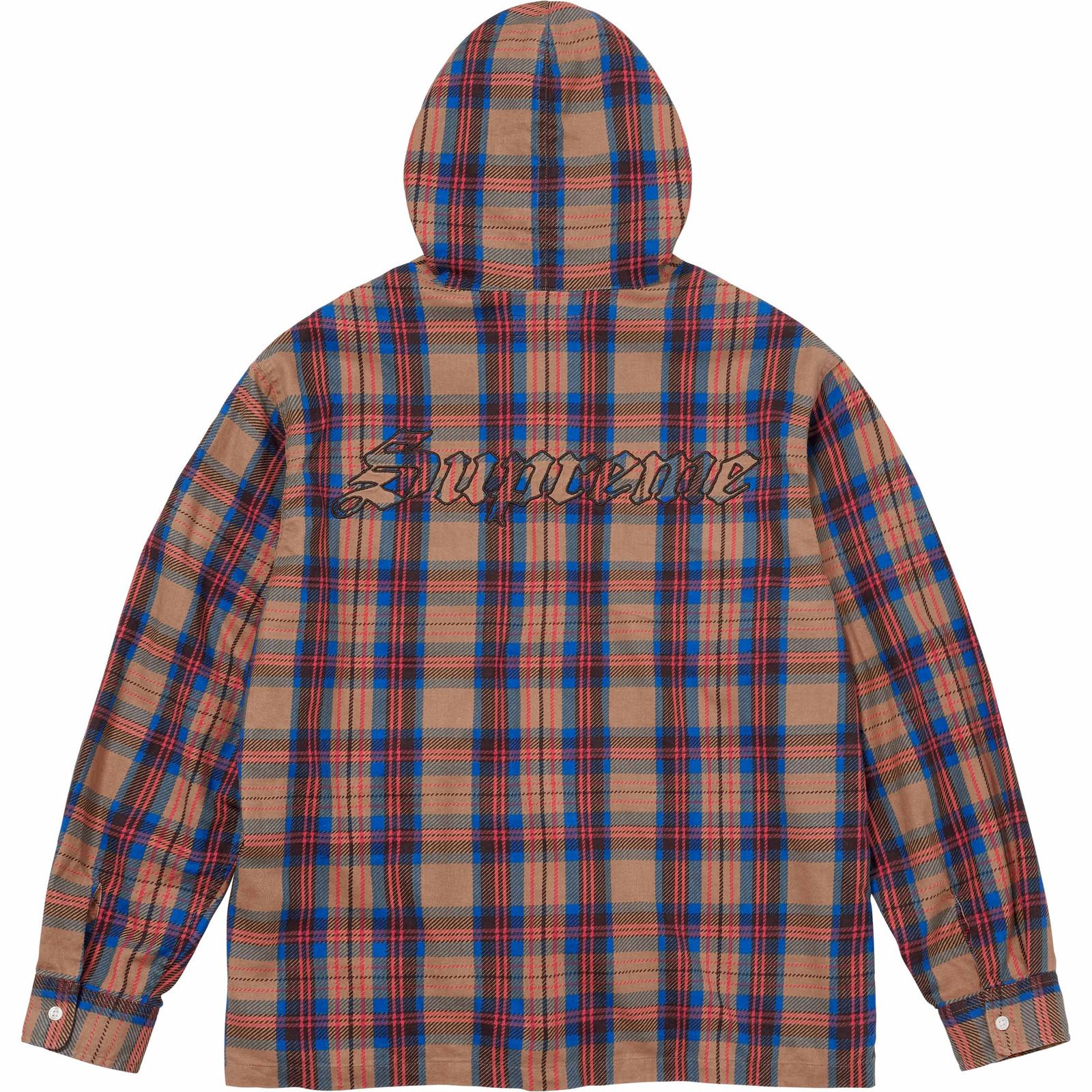 Printed Hooded Flannel Shirt