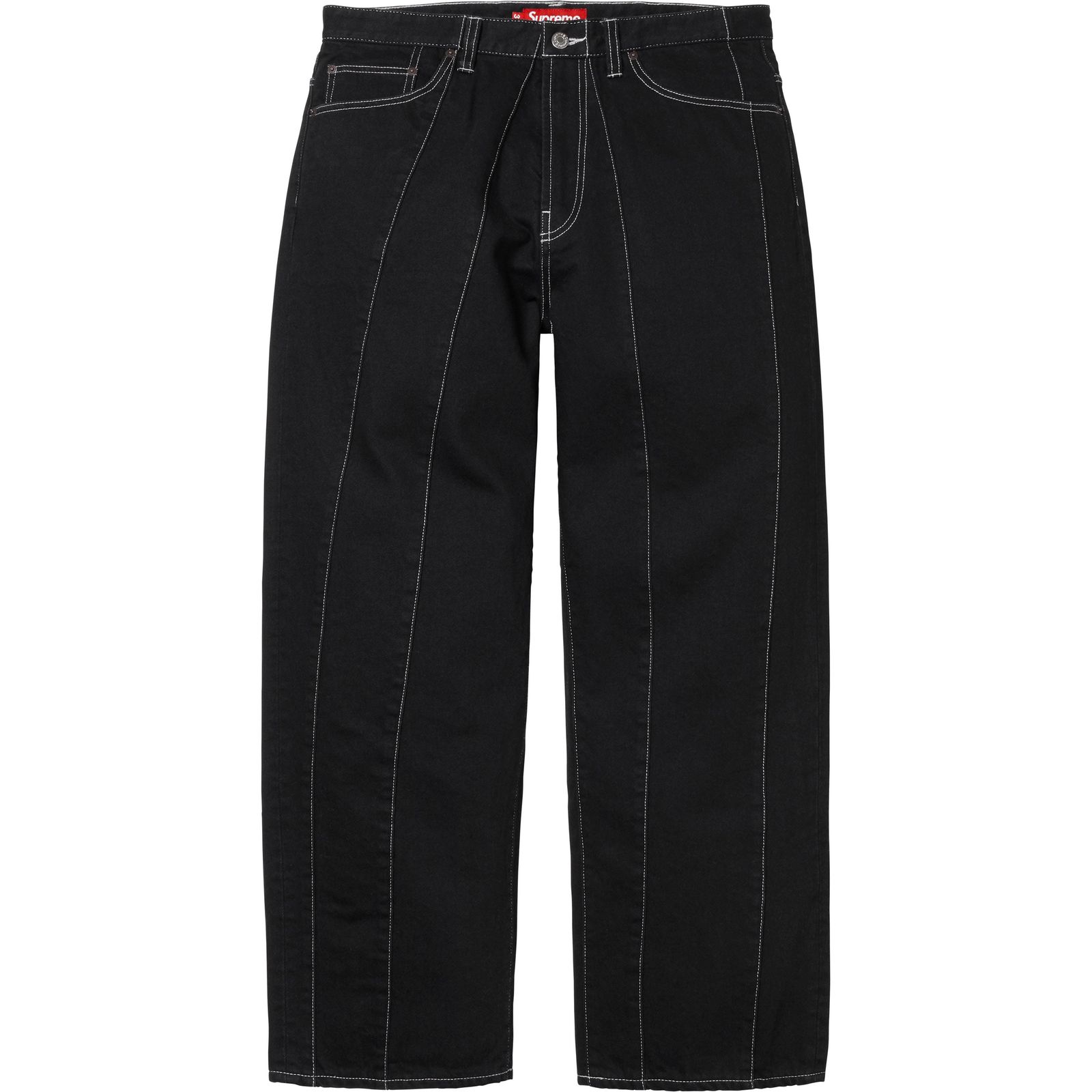 Paneled Stripe Baggy Jean