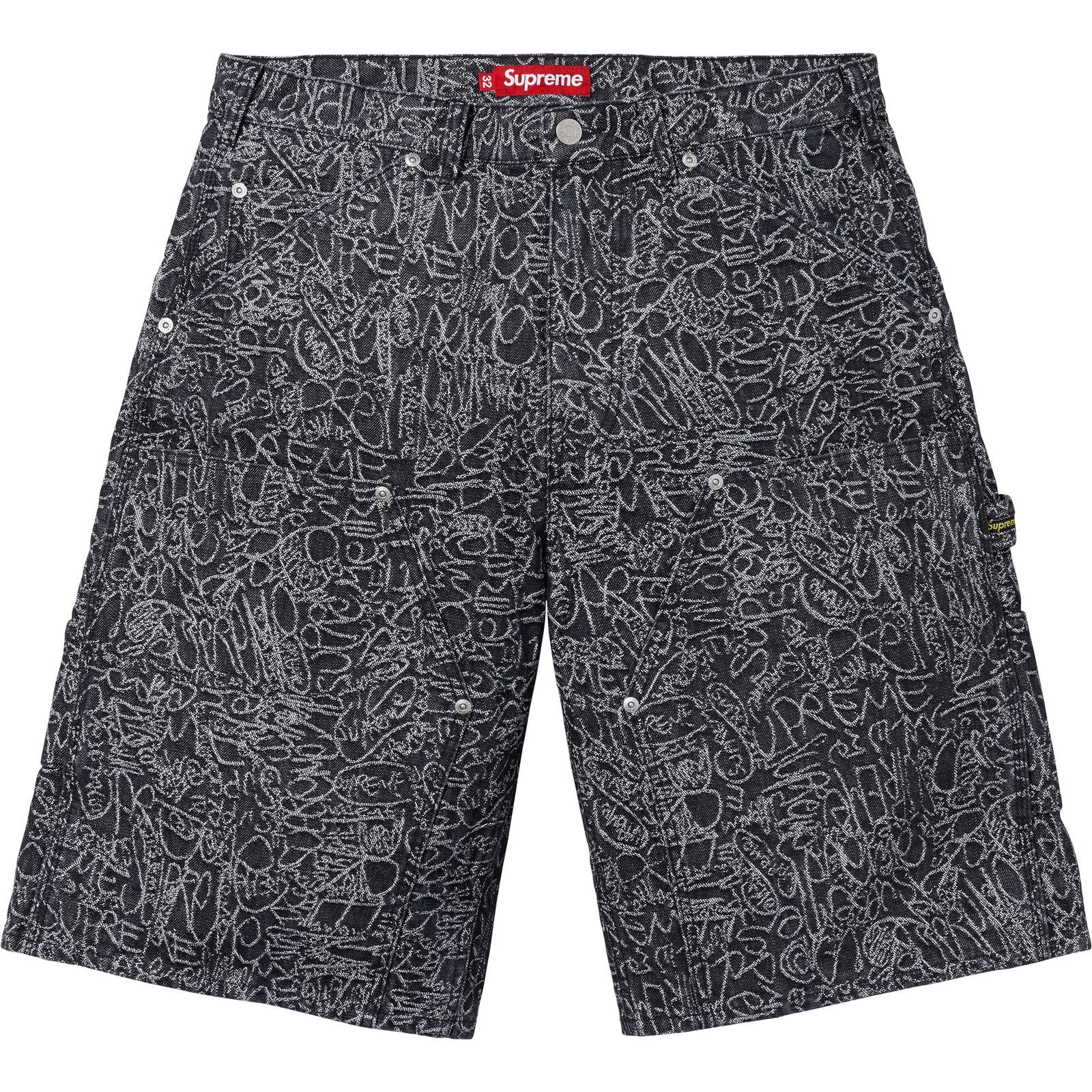 Handwriting Double Knee Denim Short