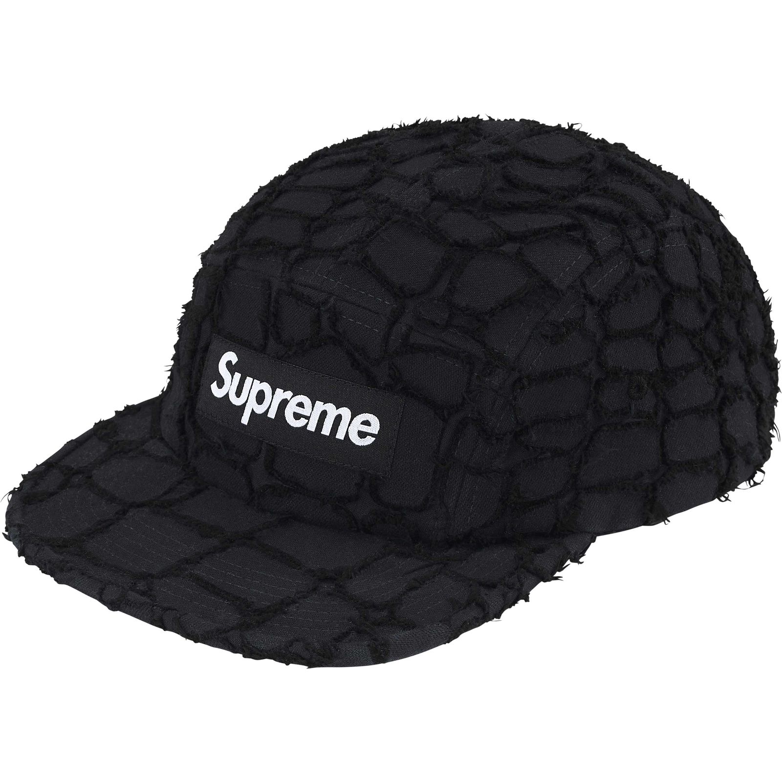 Frayed Croc Denim Camp Cap