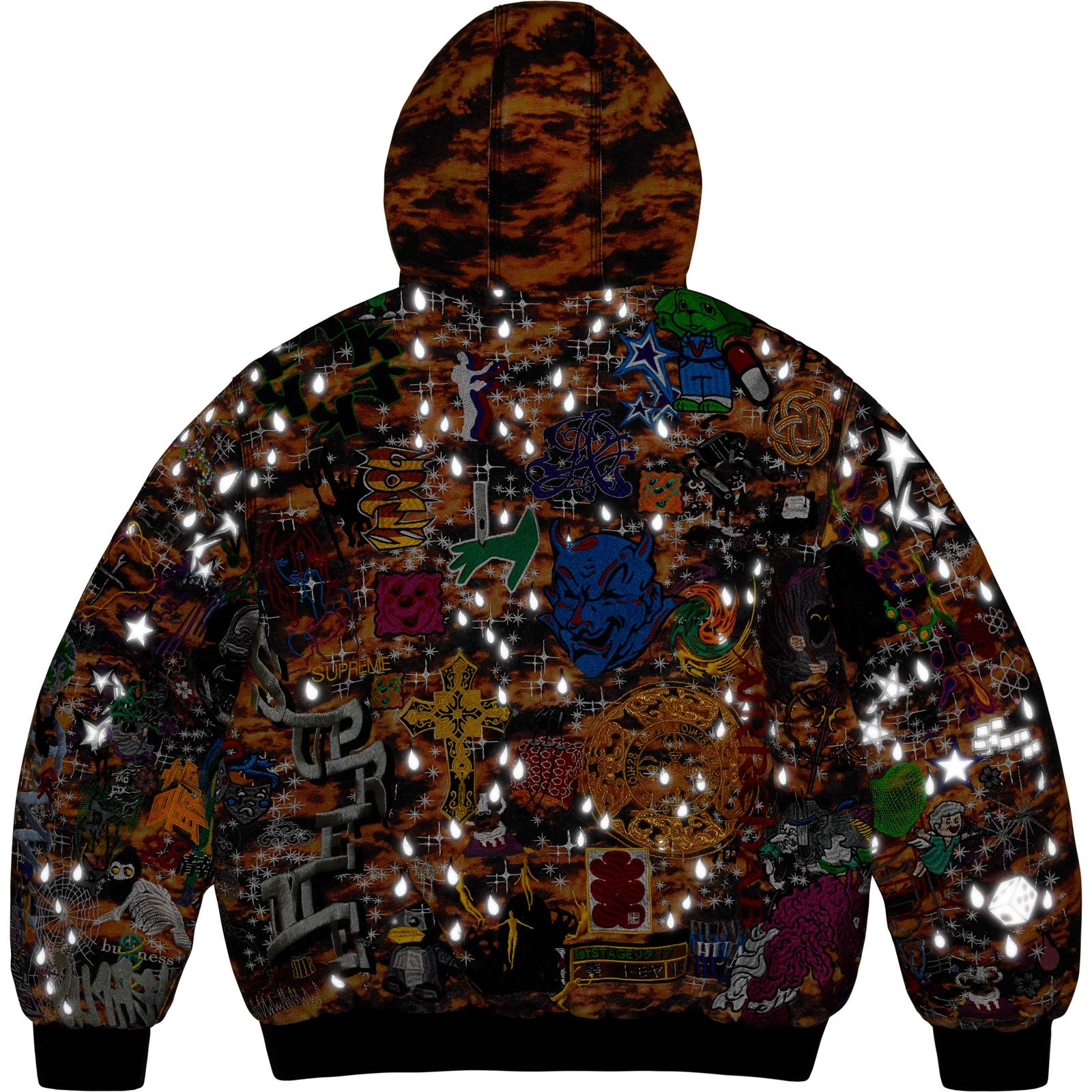 AOI Embroidered Hooded Work Jacket