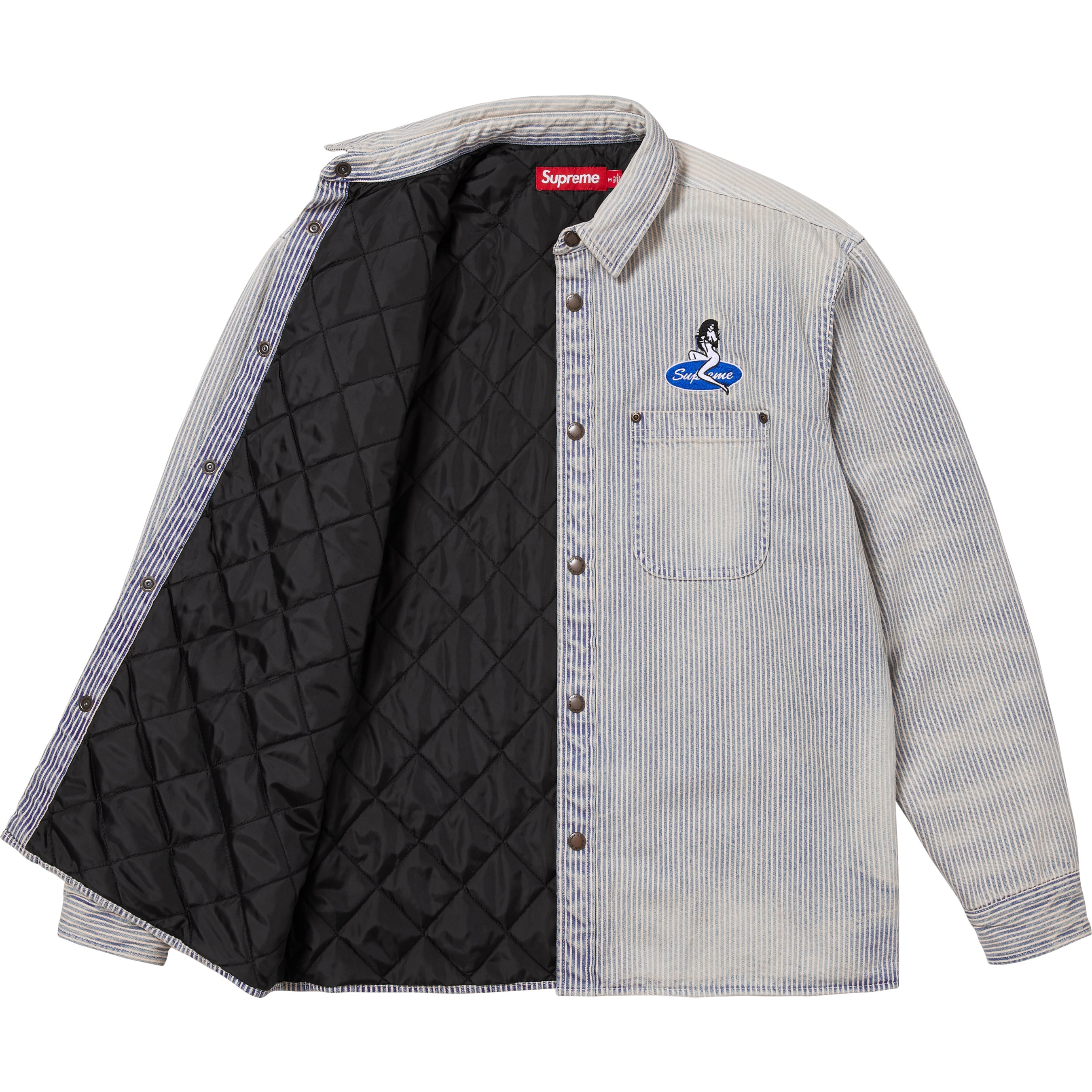 Quilted Lined Denim Snap Shirt