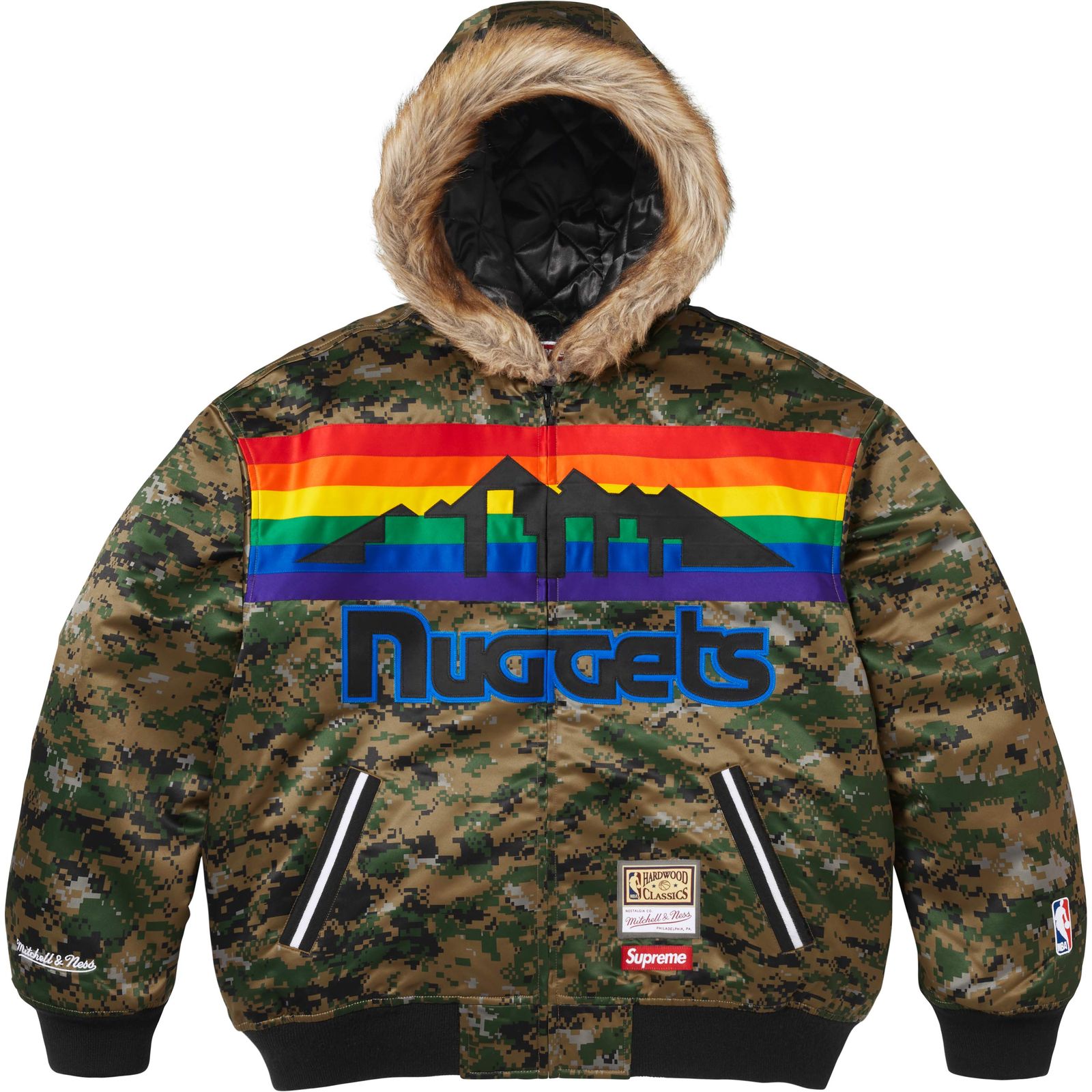 Supreme®/Mitchell & Ness® Teams Hooded Satin Varsity Jacket