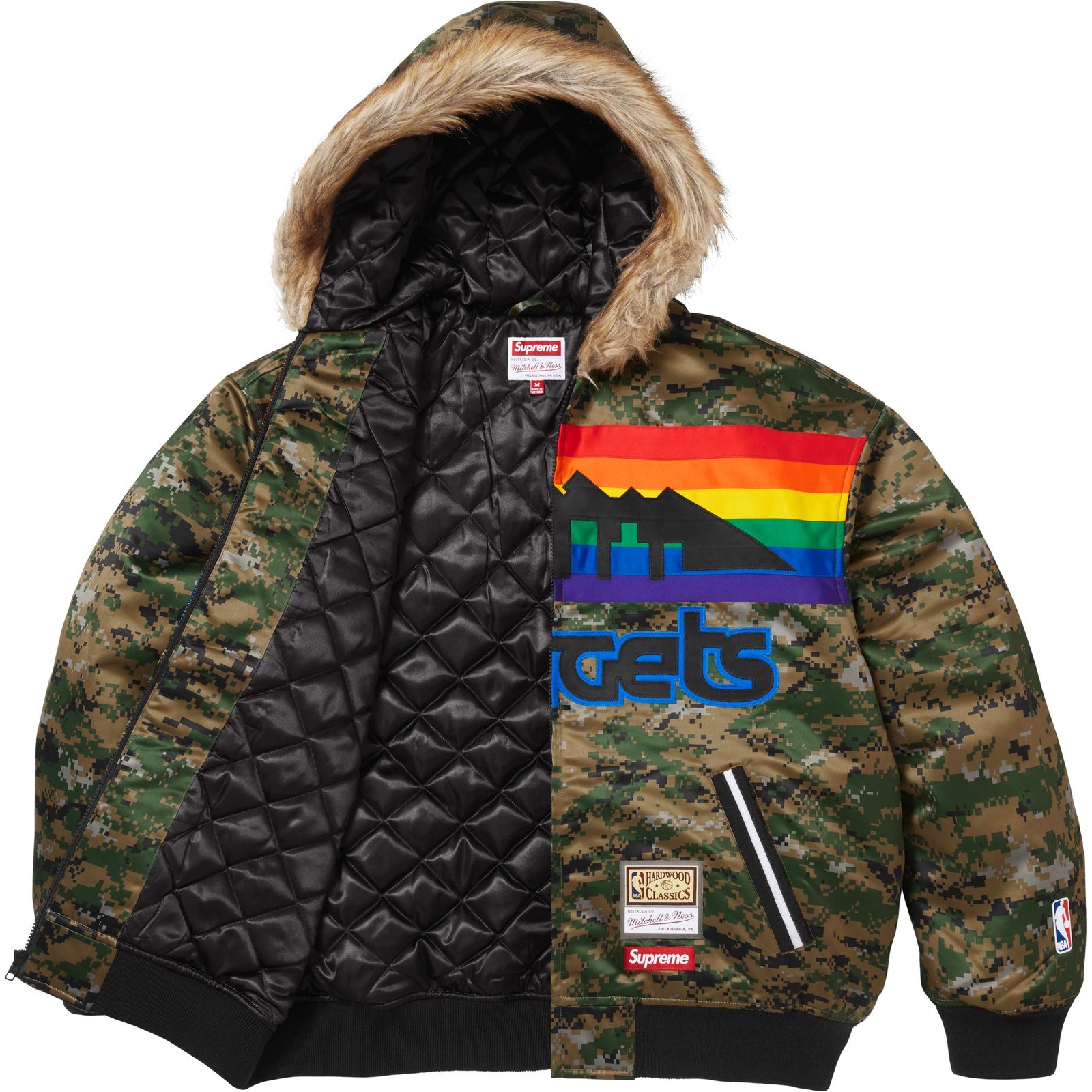Supreme®/Mitchell & Ness® Teams Hooded Satin Varsity Jacket