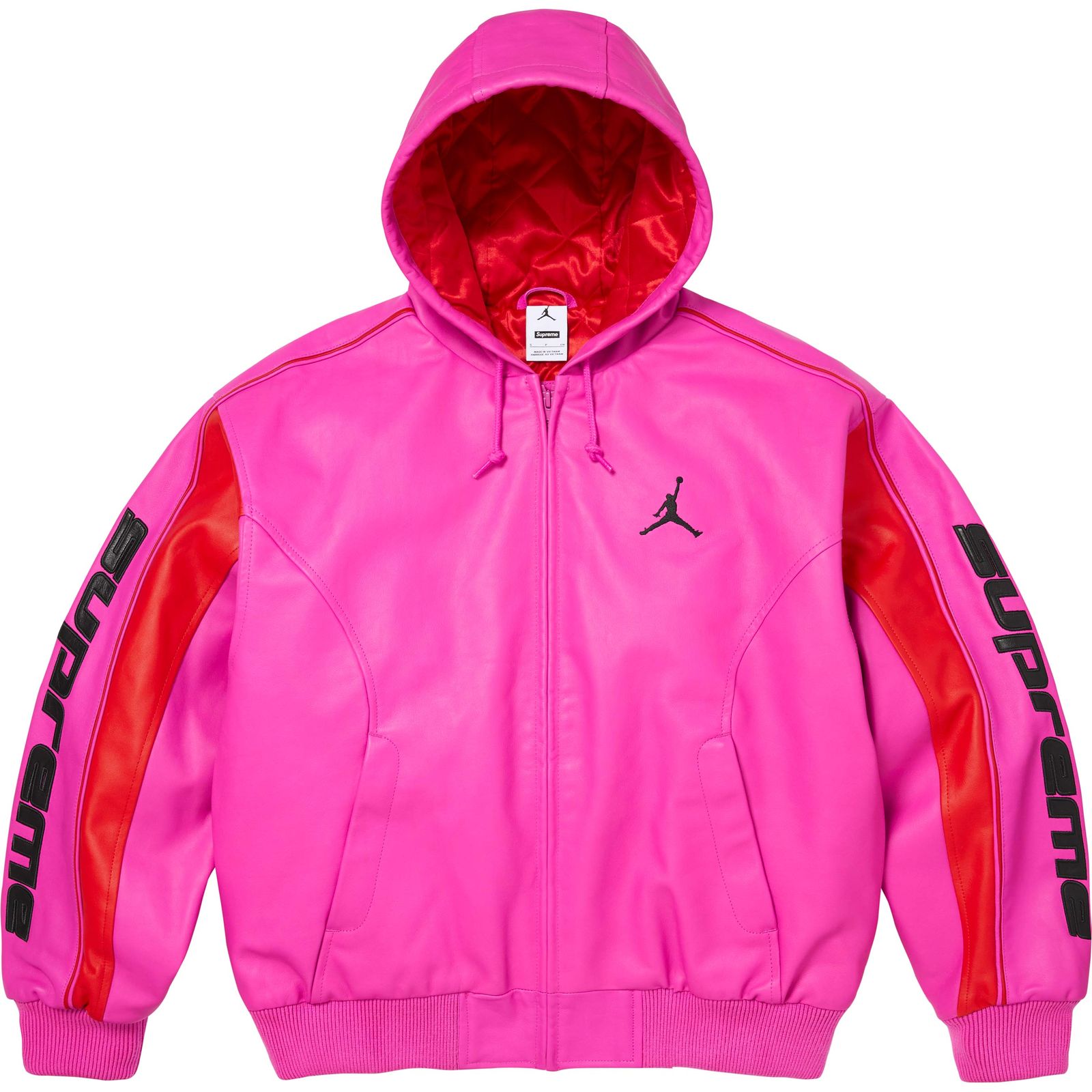 Supreme®/Jordan® Hooded Leather Jacket