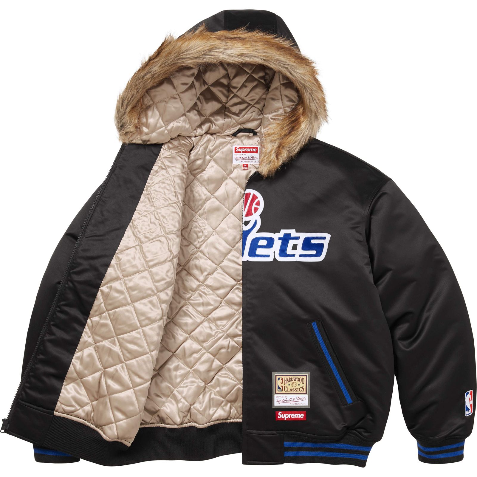 Supreme®/Mitchell & Ness® Teams Hooded Satin Varsity Jacket