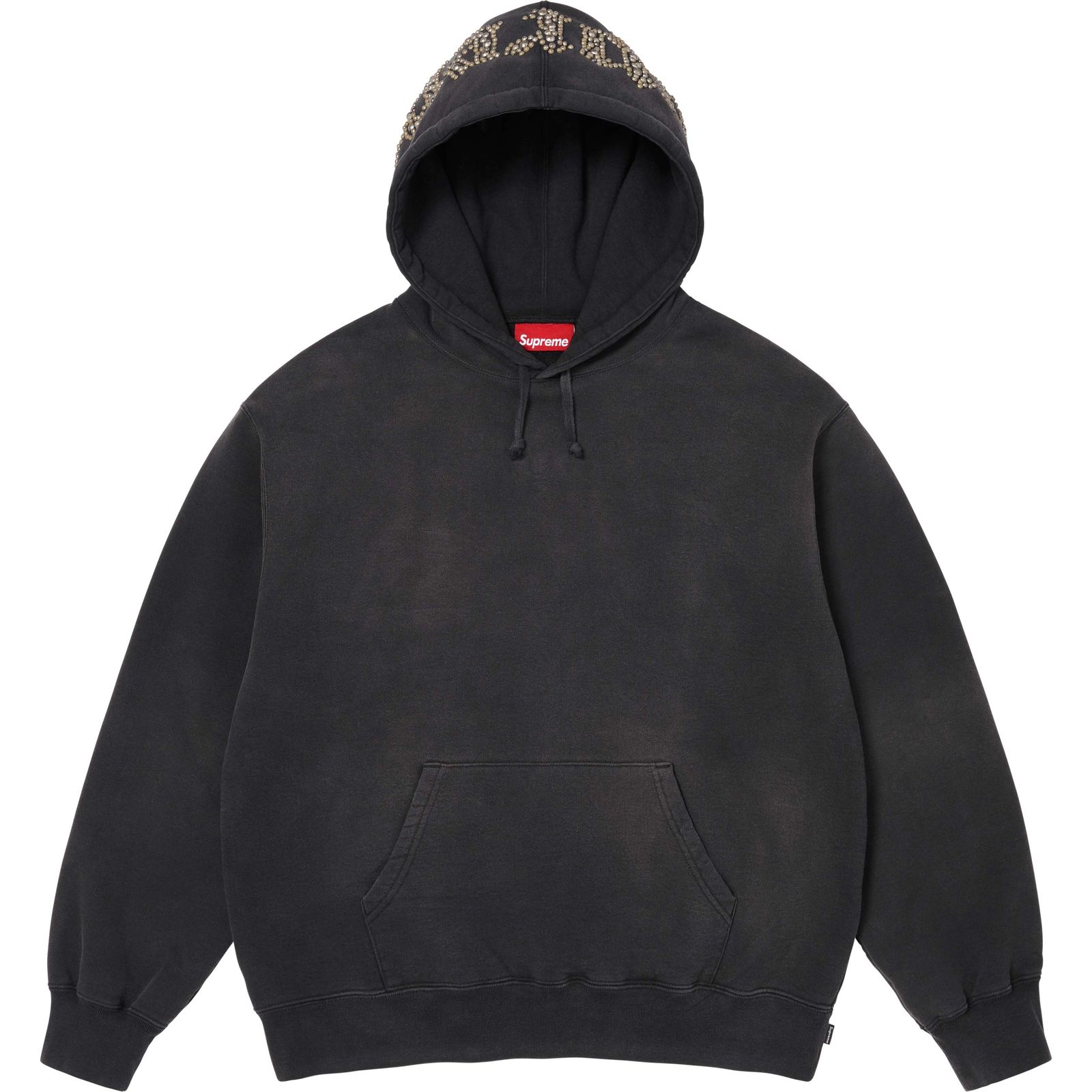 Overdyed Studded Hooded Sweatshirt
