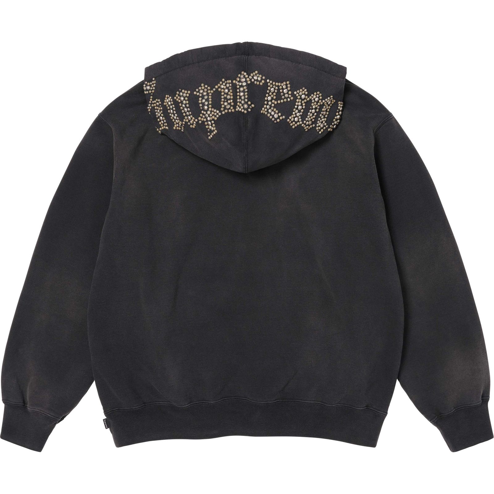 Overdyed Studded Hooded Sweatshirt