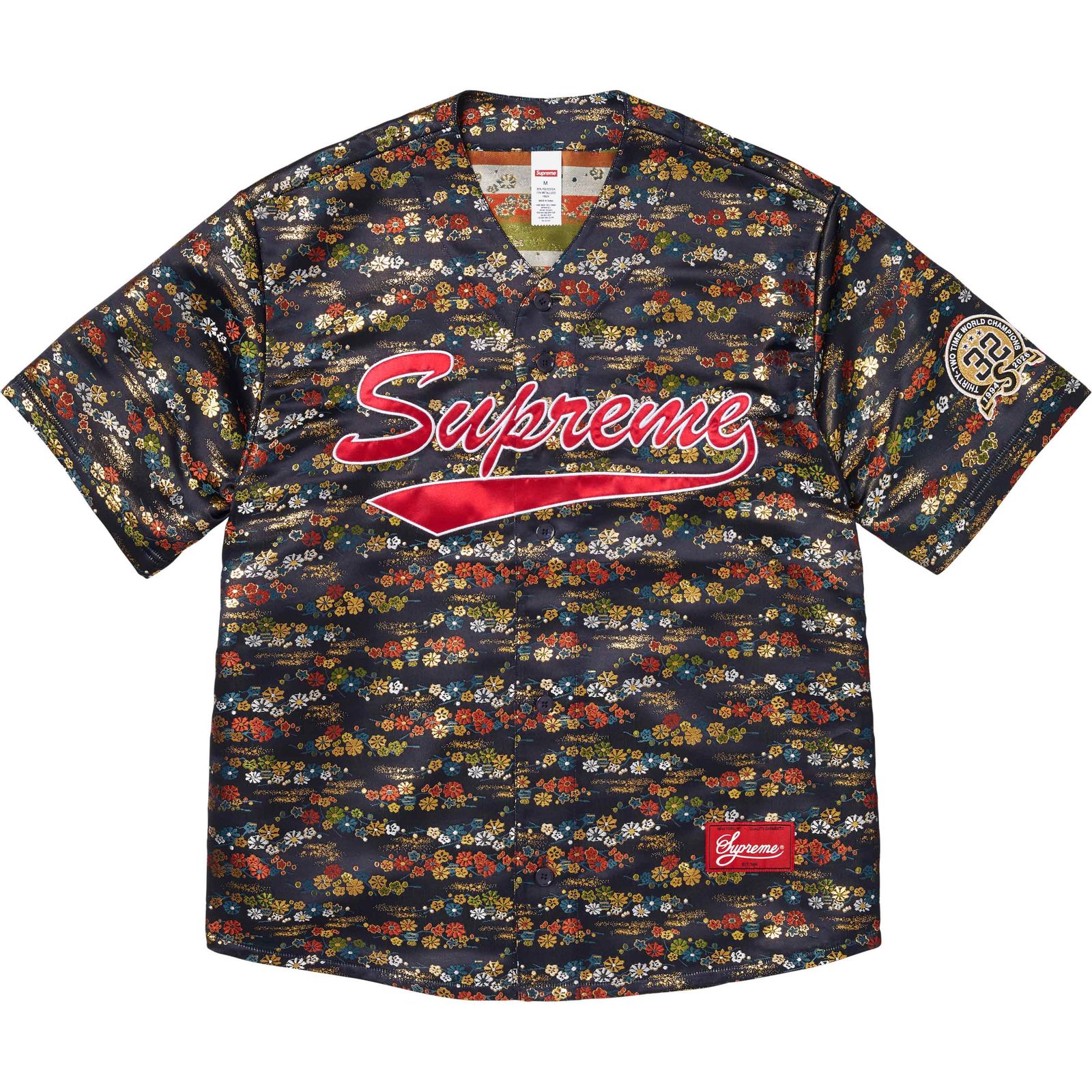Floral Jacquard Baseball Jersey