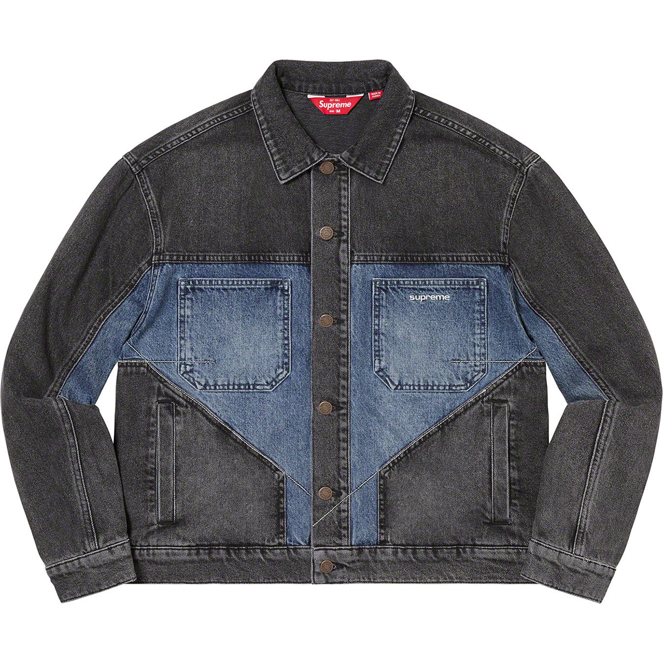2-Tone Paneled Denim Jacket