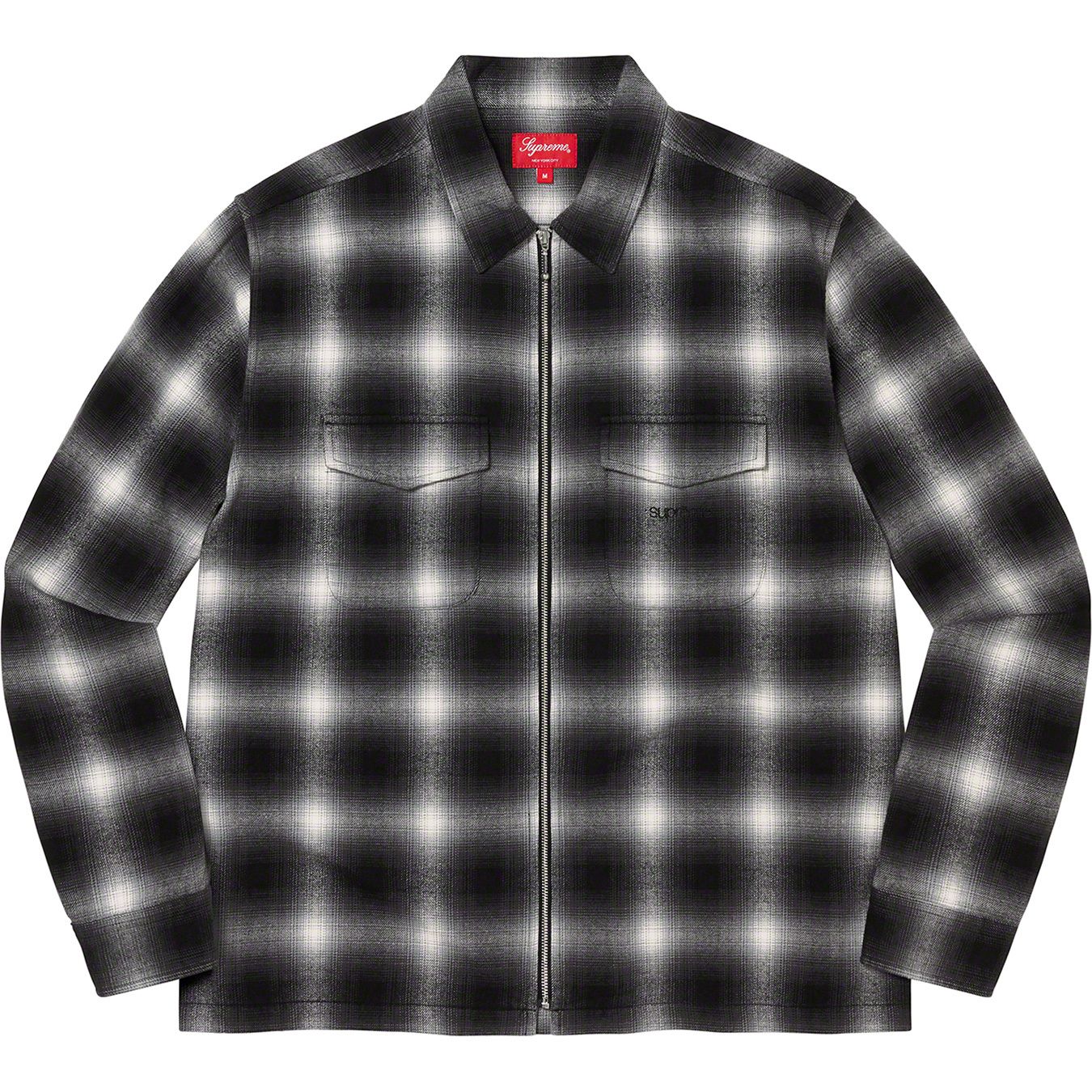 Shadow Plaid Flannel Zip Up Shirt
