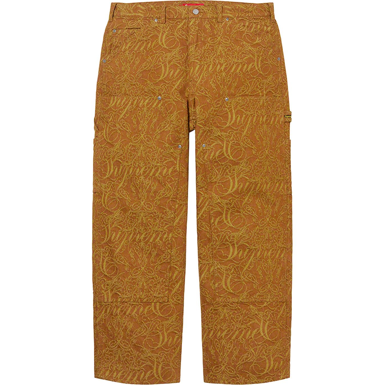 Script Jacquard Double Knee Denim Painter Pant