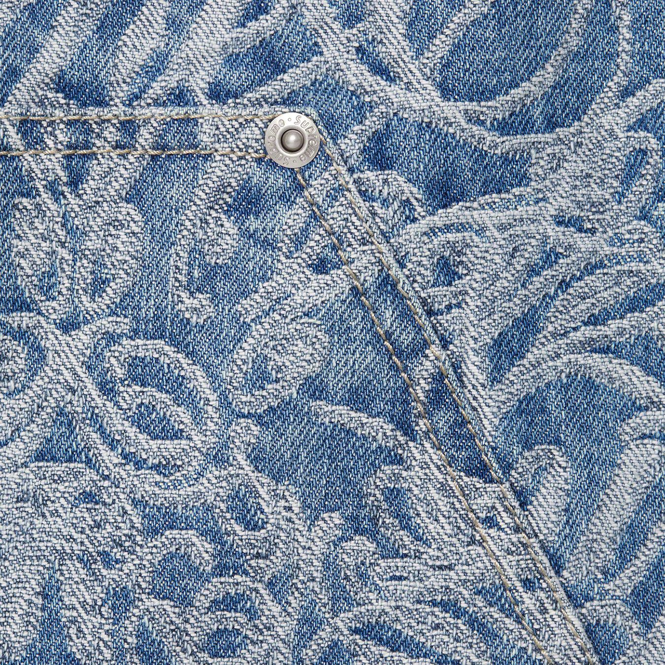 Script Jacquard Double Knee Denim Painter Pant