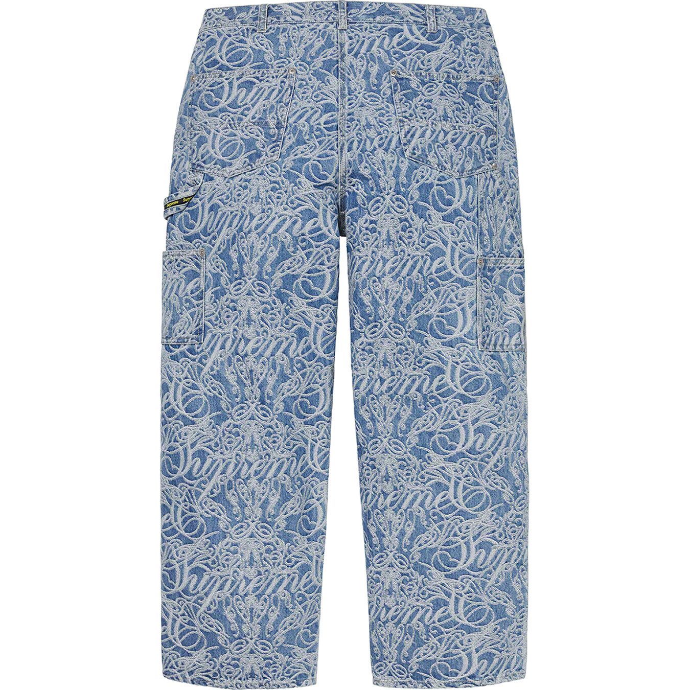 Script Jacquard Double Knee Denim Painter Pant