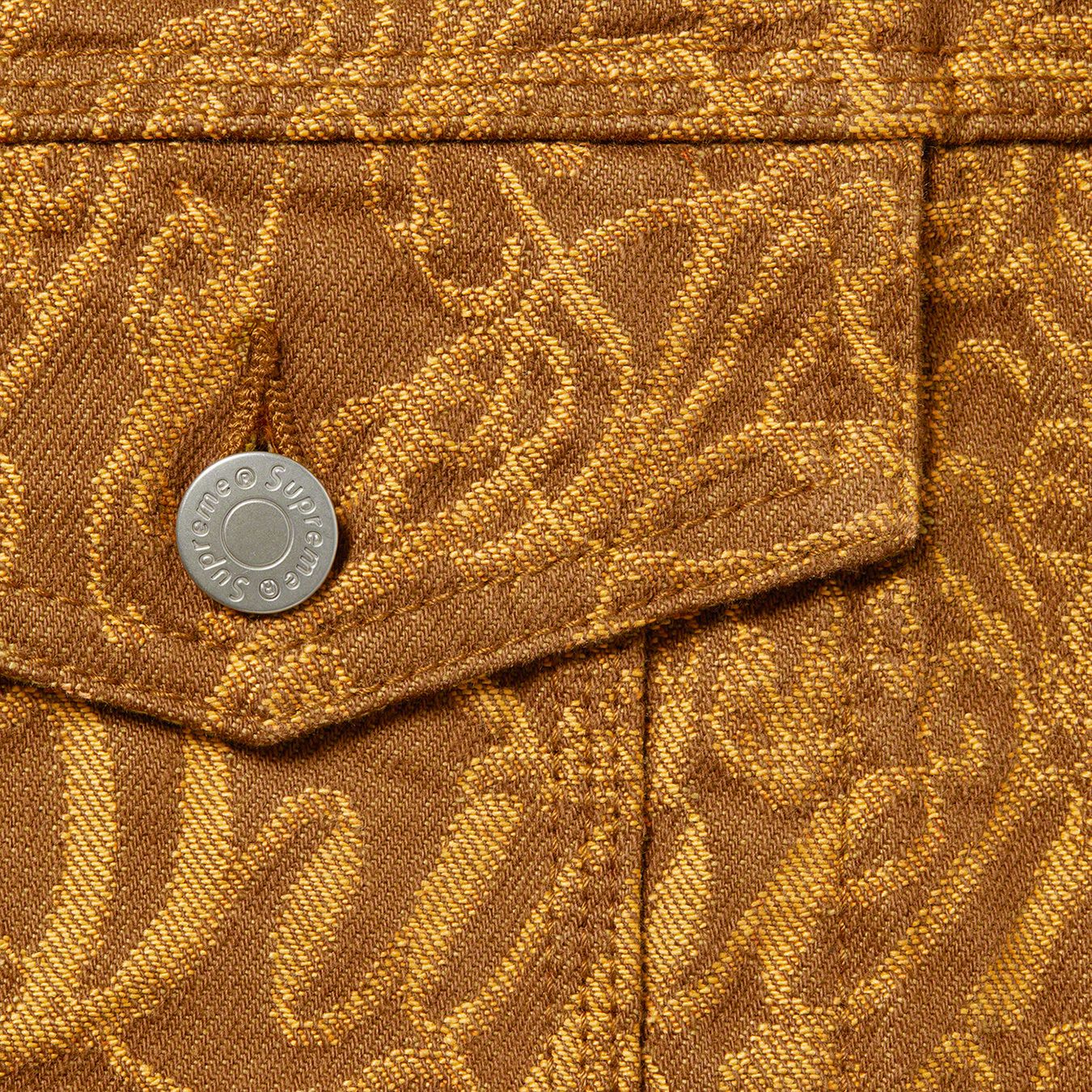 Script Jacquard Denim Trucker Jacket
