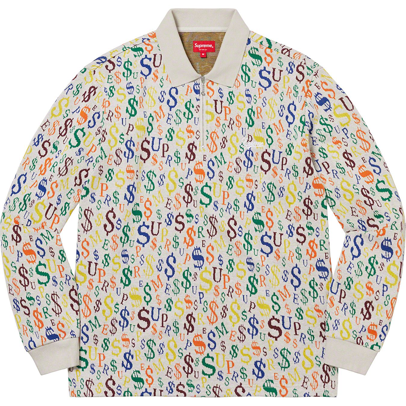 Currency Jacquard Zip L/S Polo