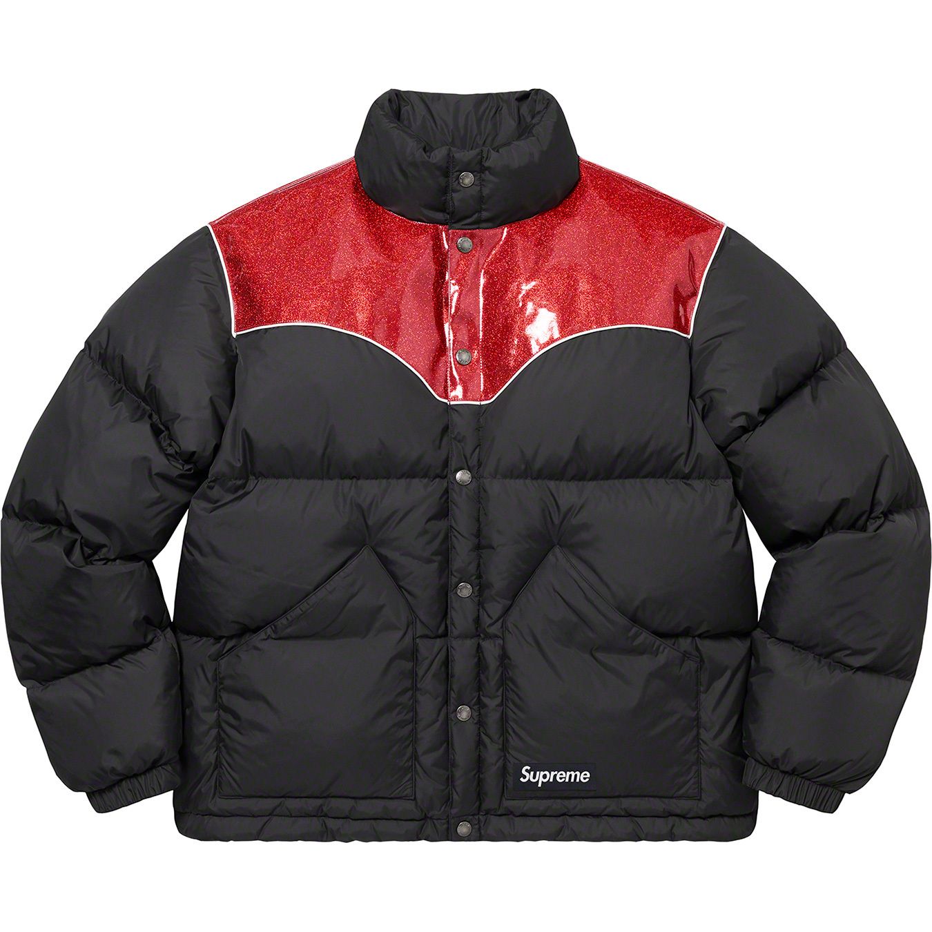 Glitter Yoke Down Puffer Jacket