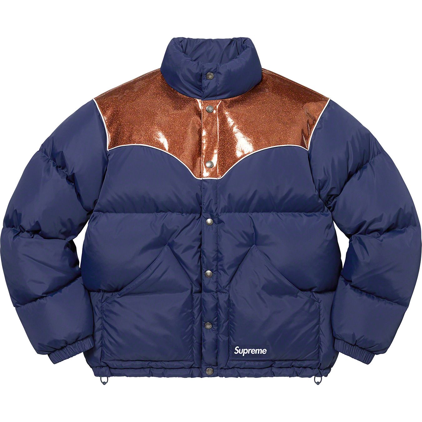 Glitter Yoke Down Puffer Jacket