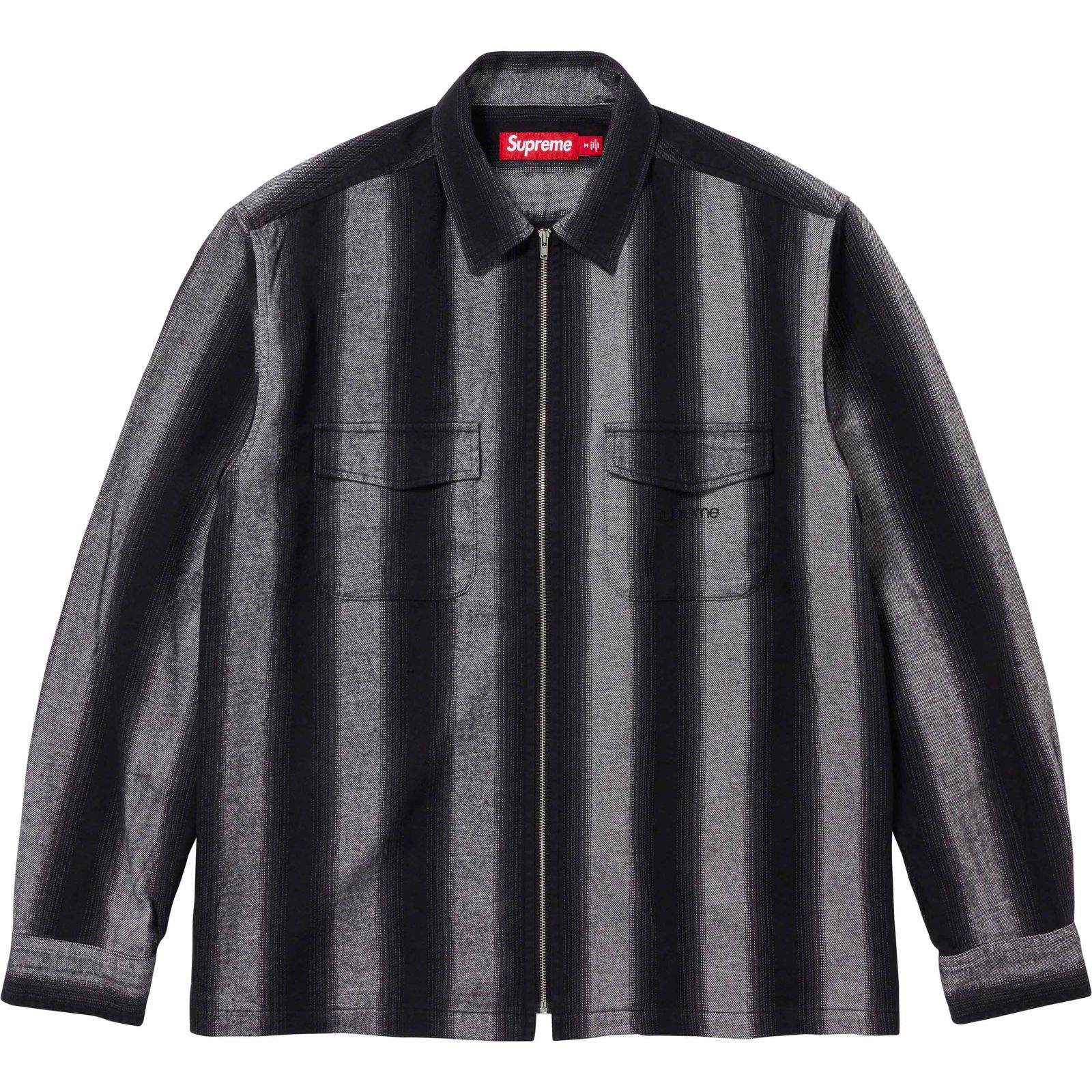 Stripe Flannel Zip Up Shirt