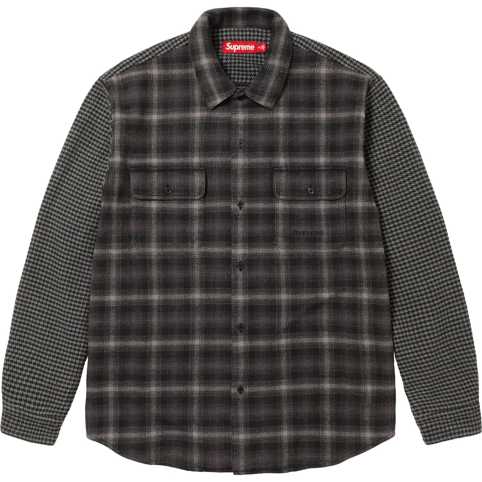 Houndstooth Plaid Flannel Shirt