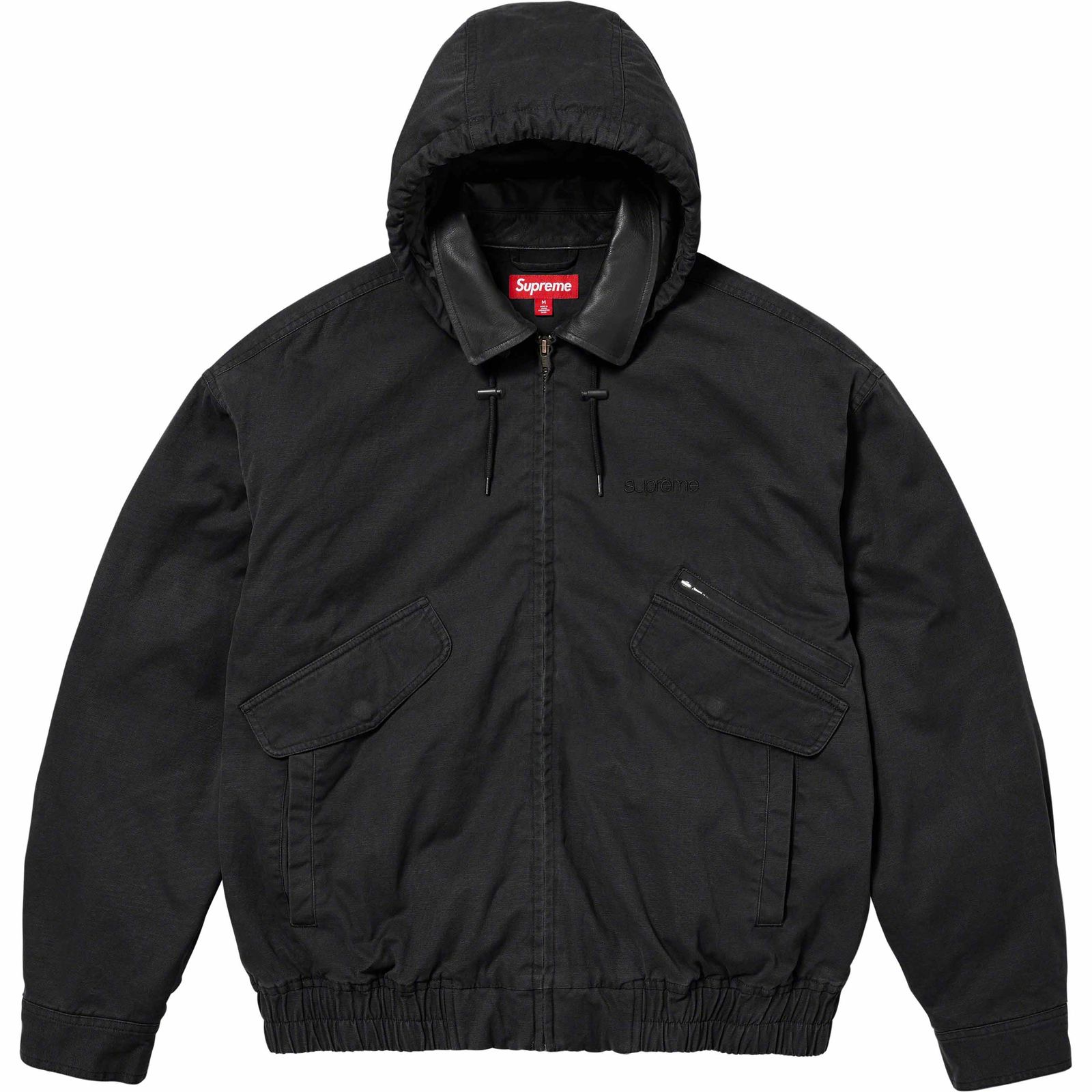 Leather Collar Utility Jacket