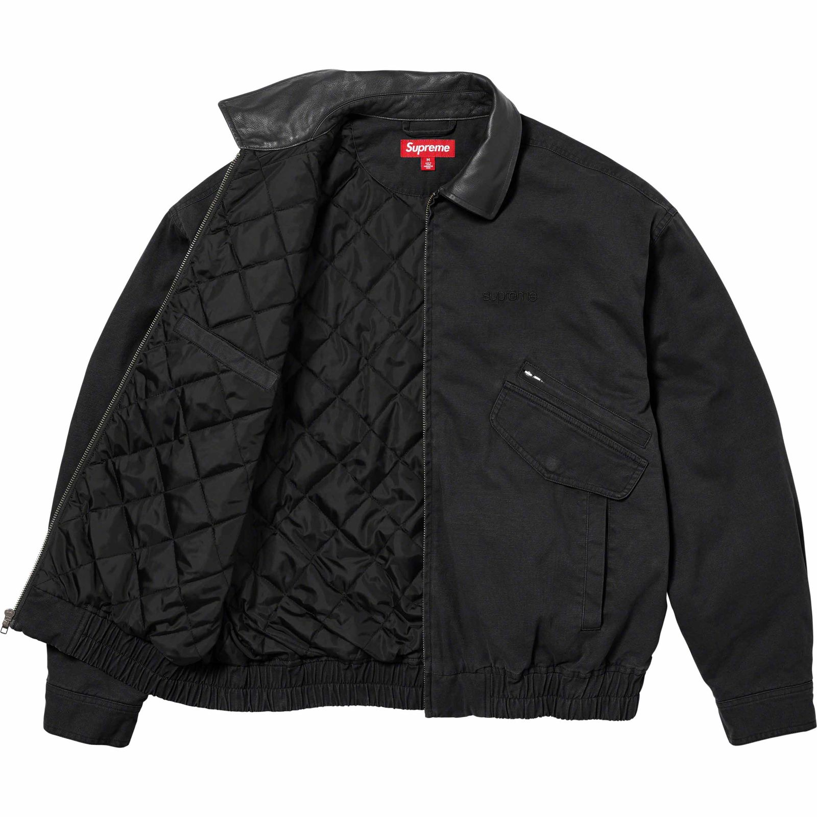 Leather Collar Utility Jacket