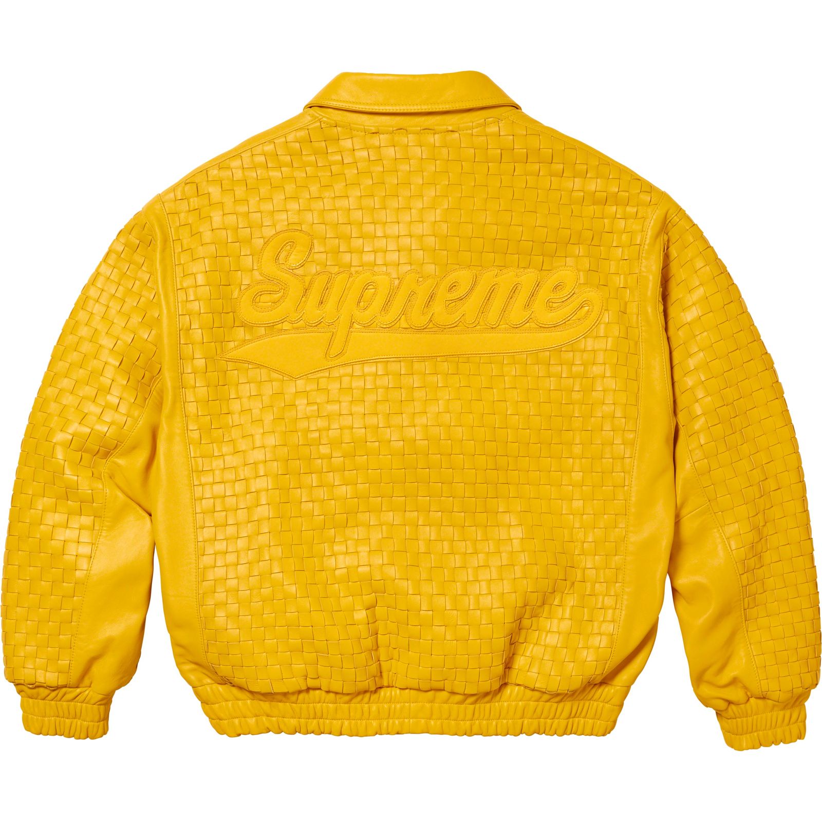 Woven Leather Varsity Jacket