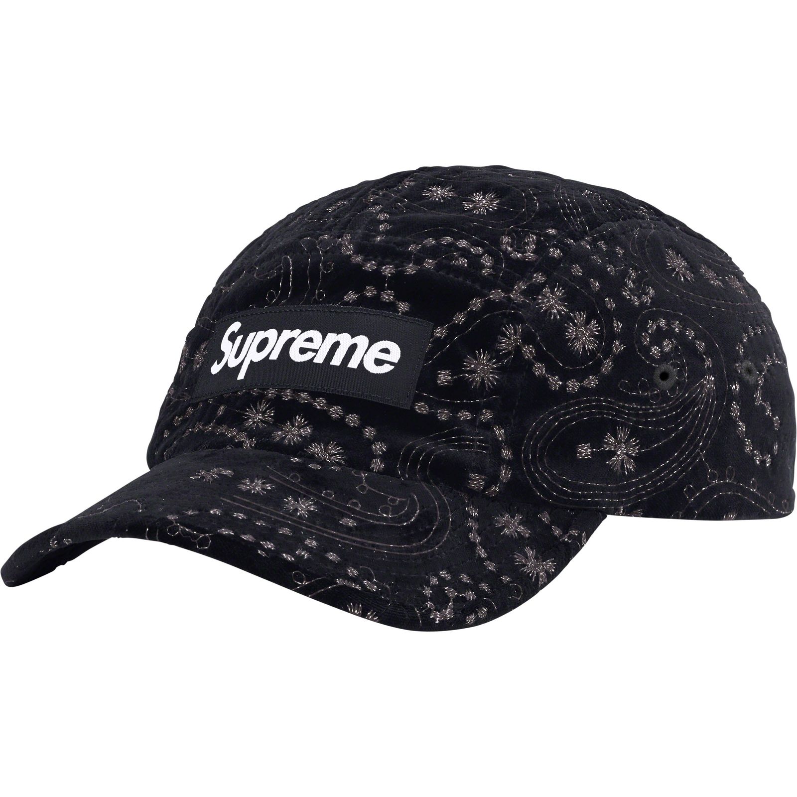 Velvet Paisley Camp Cap