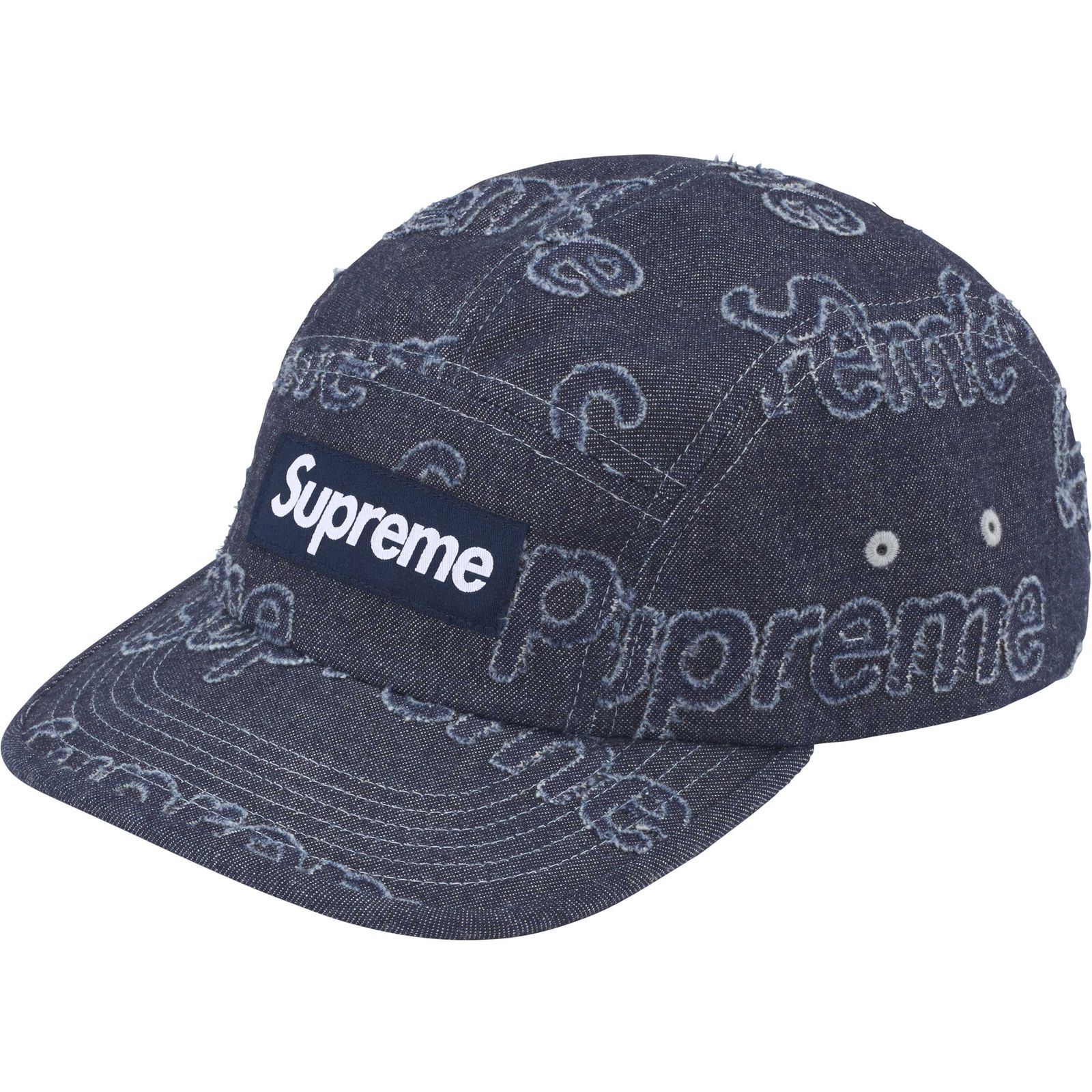 Lasered Denim Camp Cap