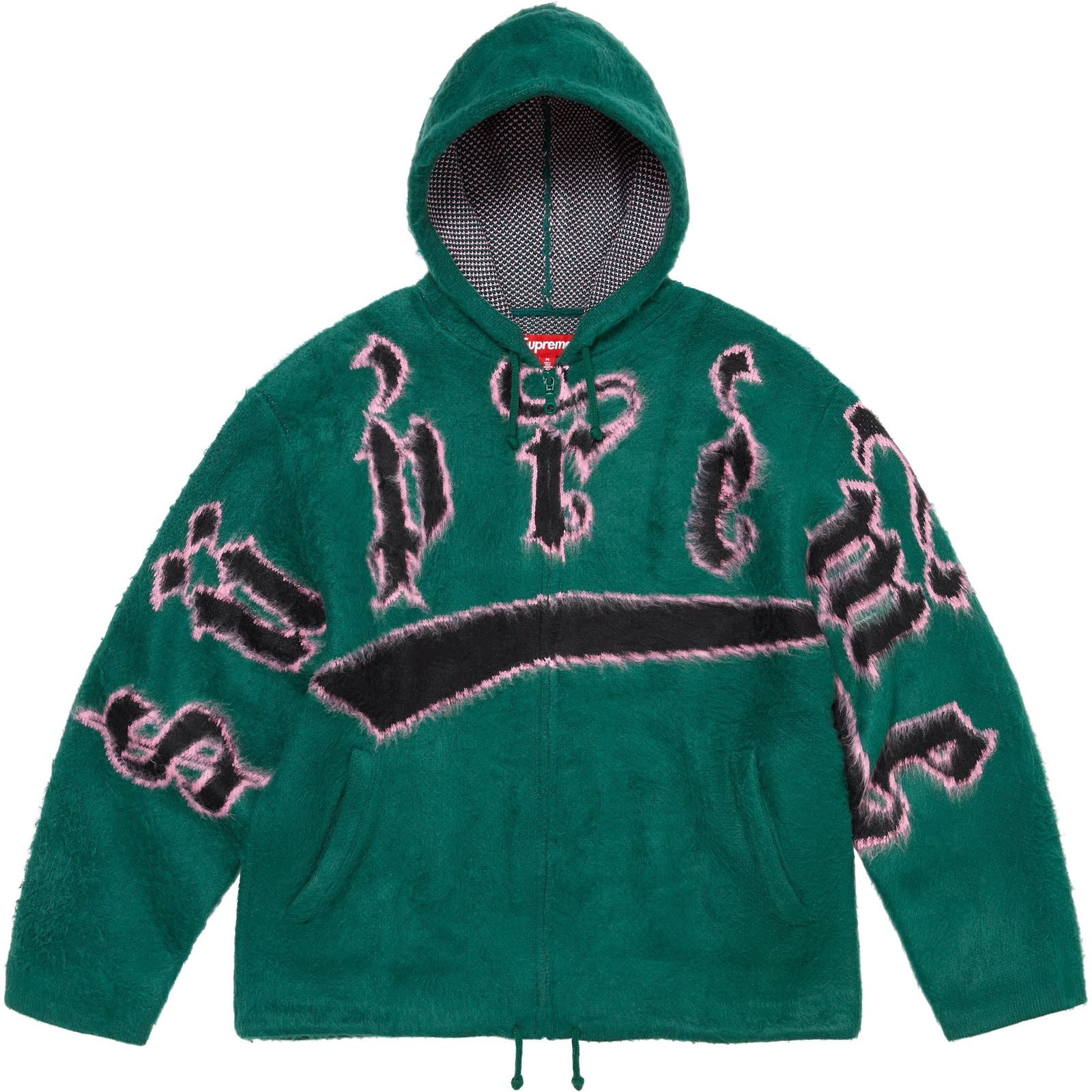 Accent Brushed Zip Up Hooded Sweater