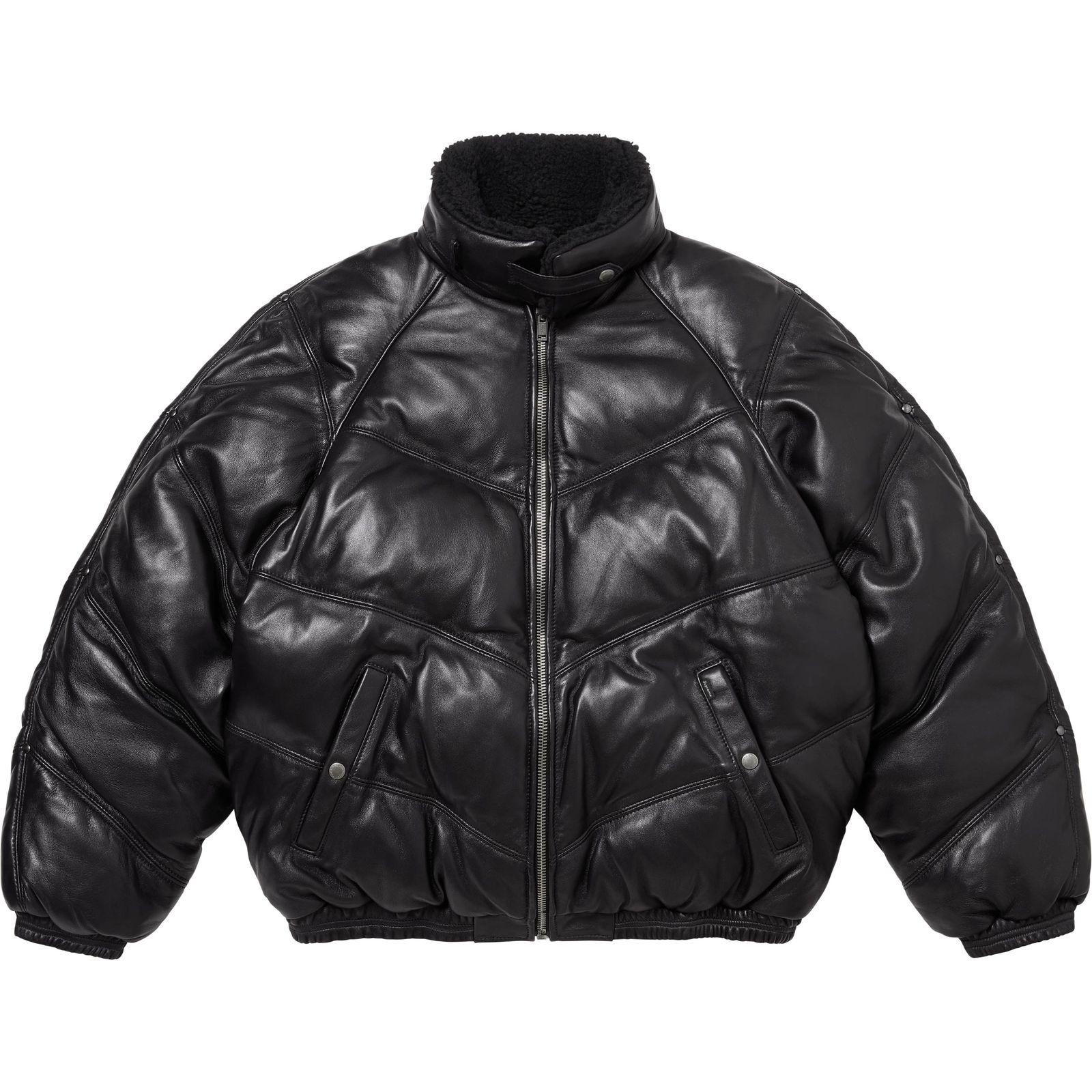 Supreme®/Schott® Chevron Leather Down Puffer Jacket