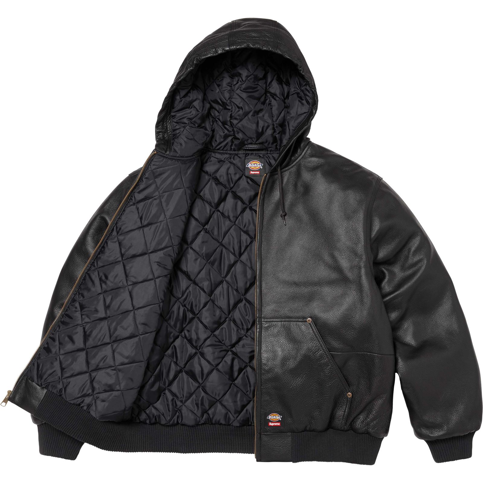 Supreme®/Dickies® Hooded Leather Work Jacket