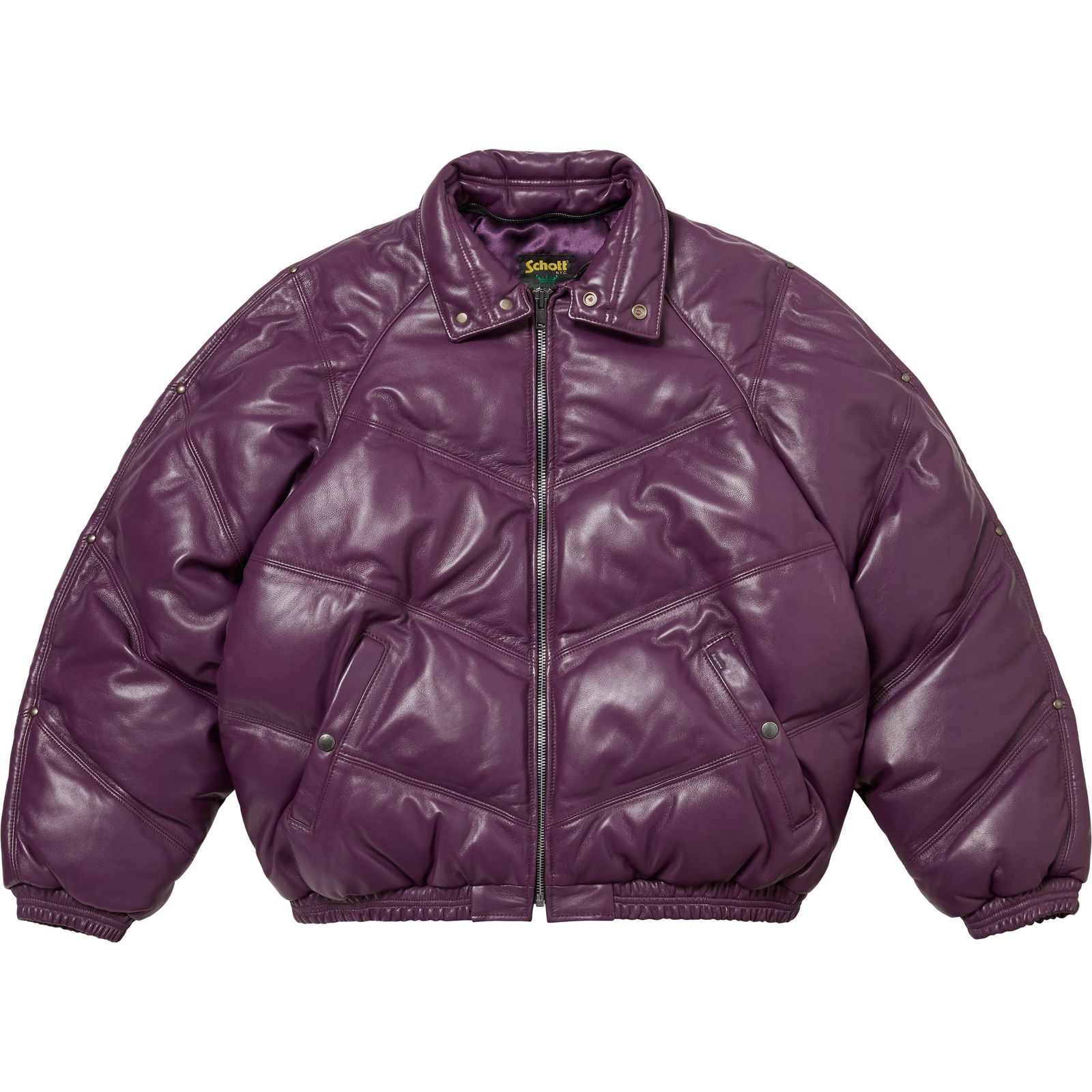 Supreme®/Schott® Chevron Leather Down Puffer Jacket
