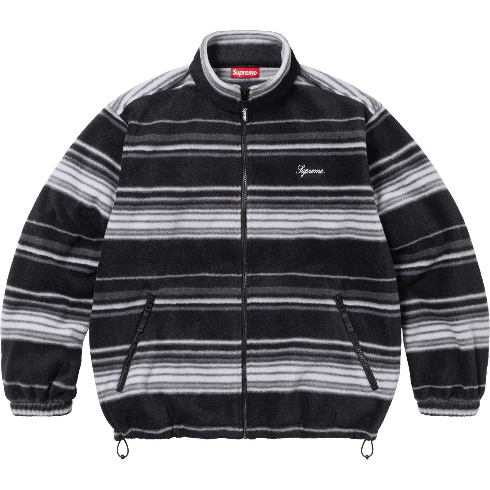 Stripe Zip Up Fleece Jacket
