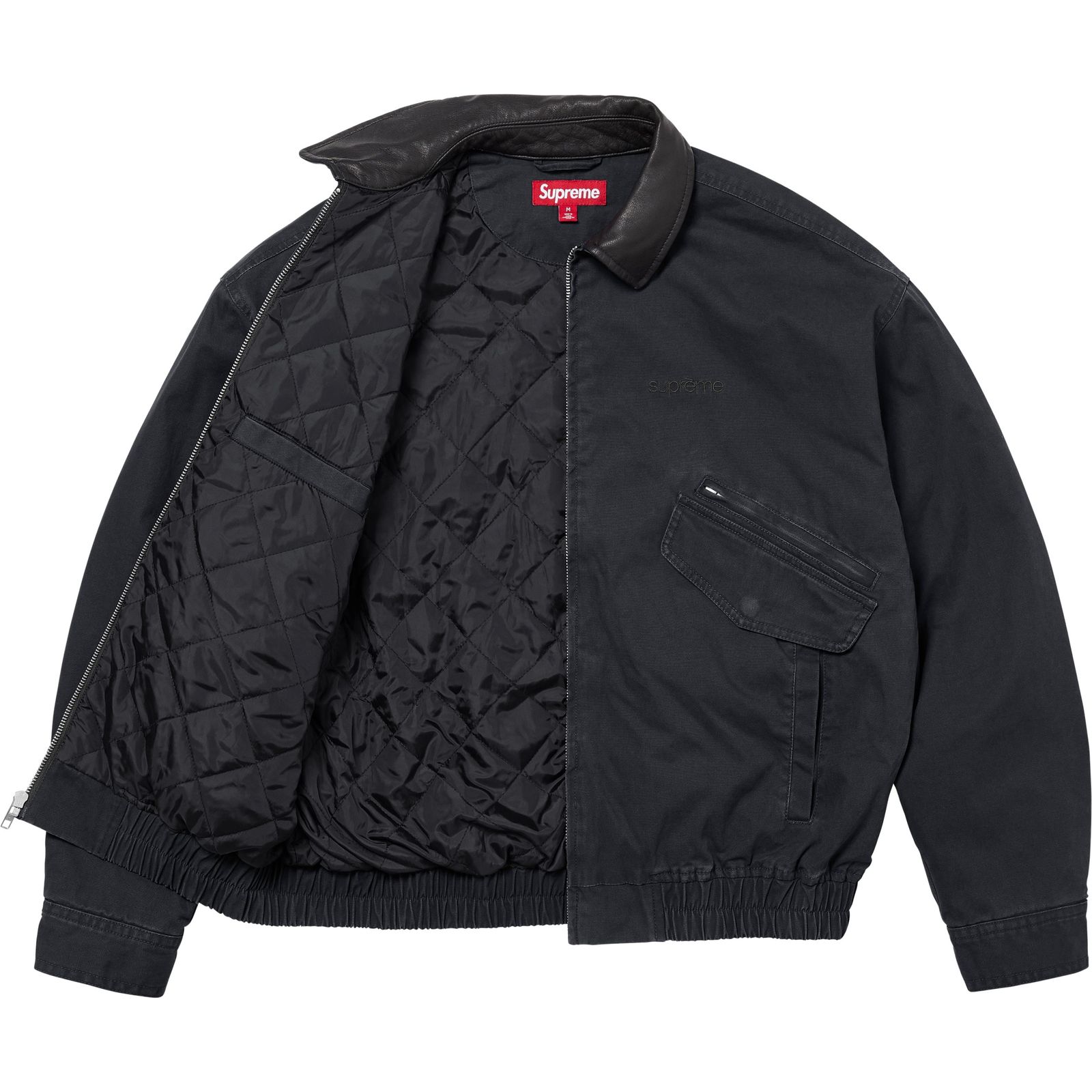 Leather Collar Utility Jacket
