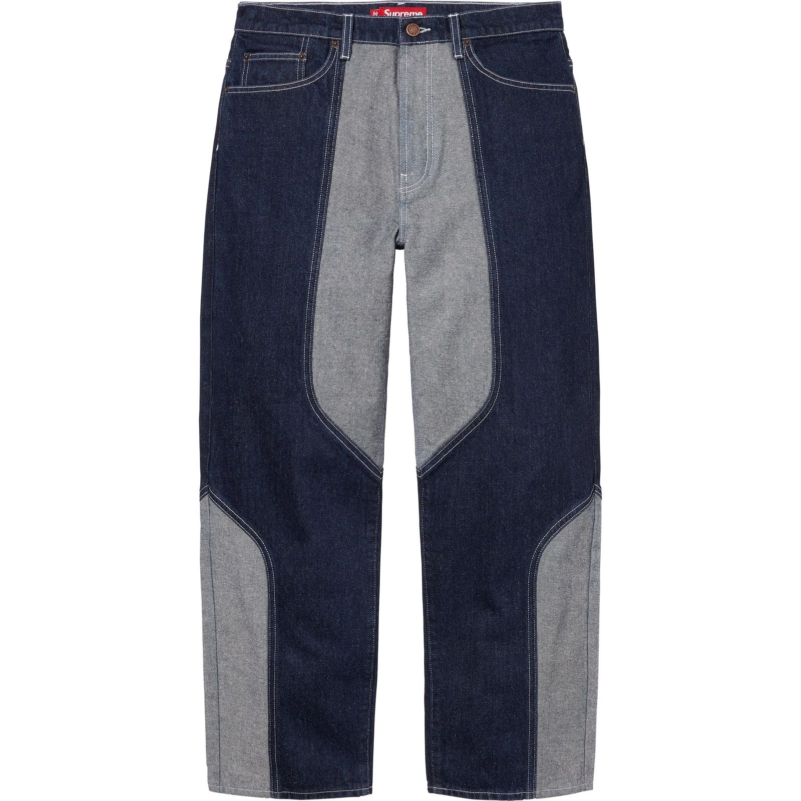 2-Tone Paneled Baggy Jean