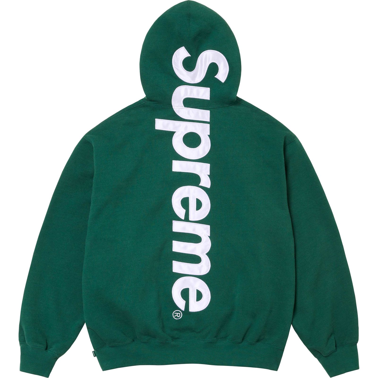 Satin Appliqué Hooded Sweatshirt