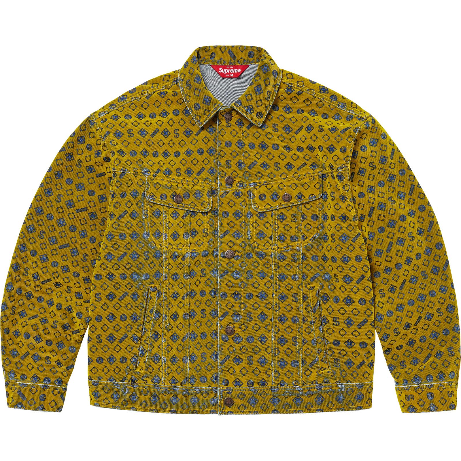 Flocked Denim Trucker Jacket