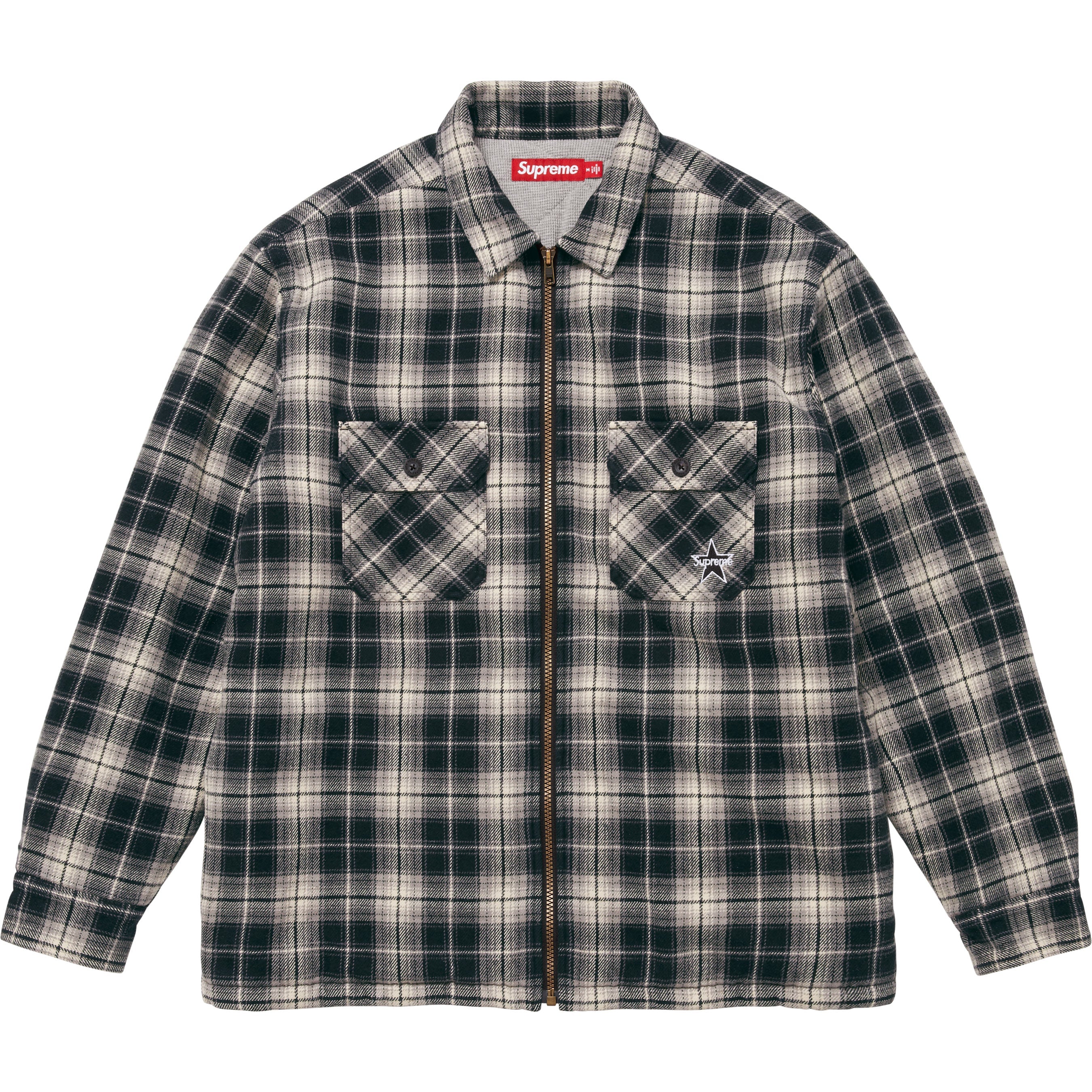 Thermal Lined Zip Up Flannel Shirt