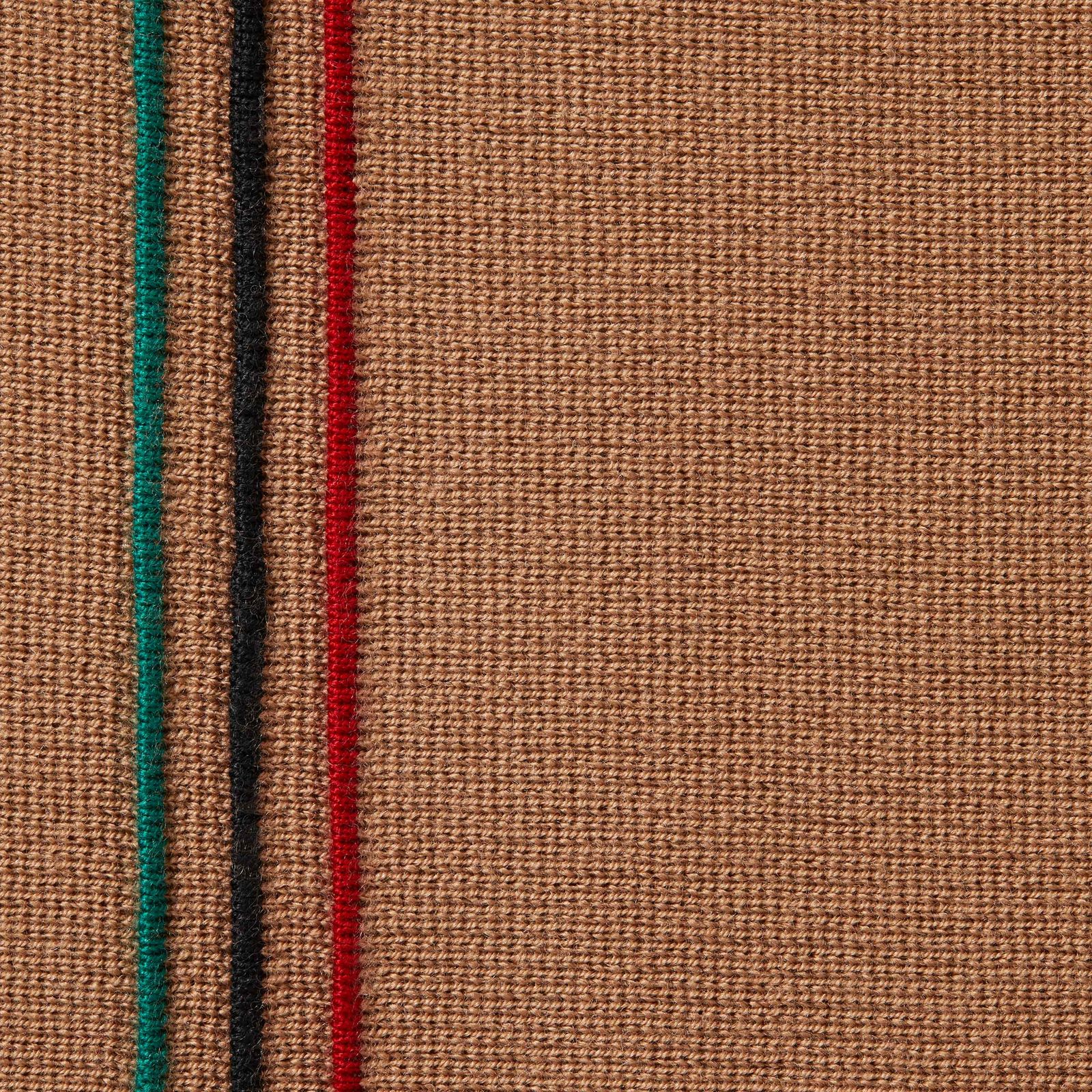Stripe Zip Up Polo Sweater