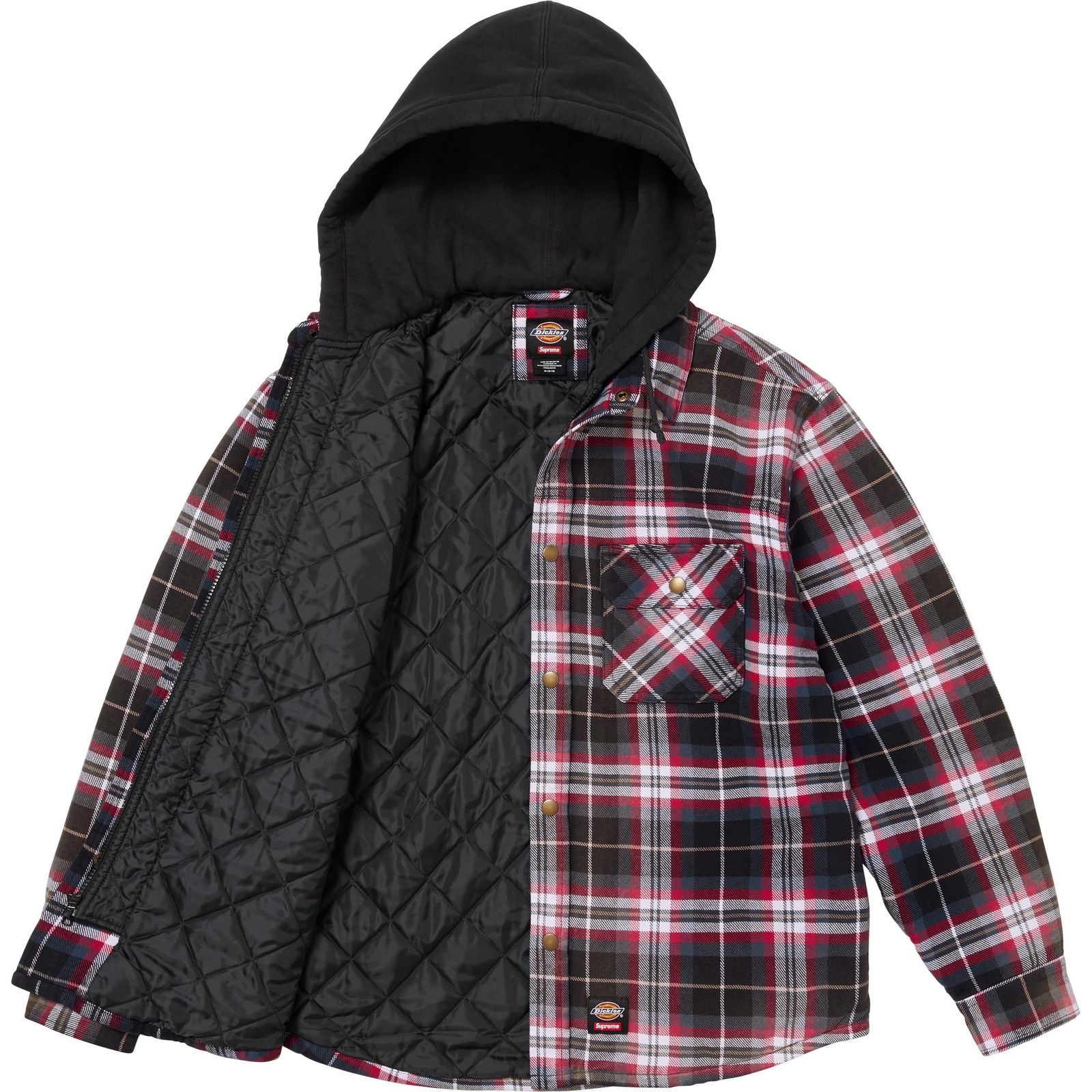Supreme®/Dickies® Lined Zip Up Hooded Flannel Shirt