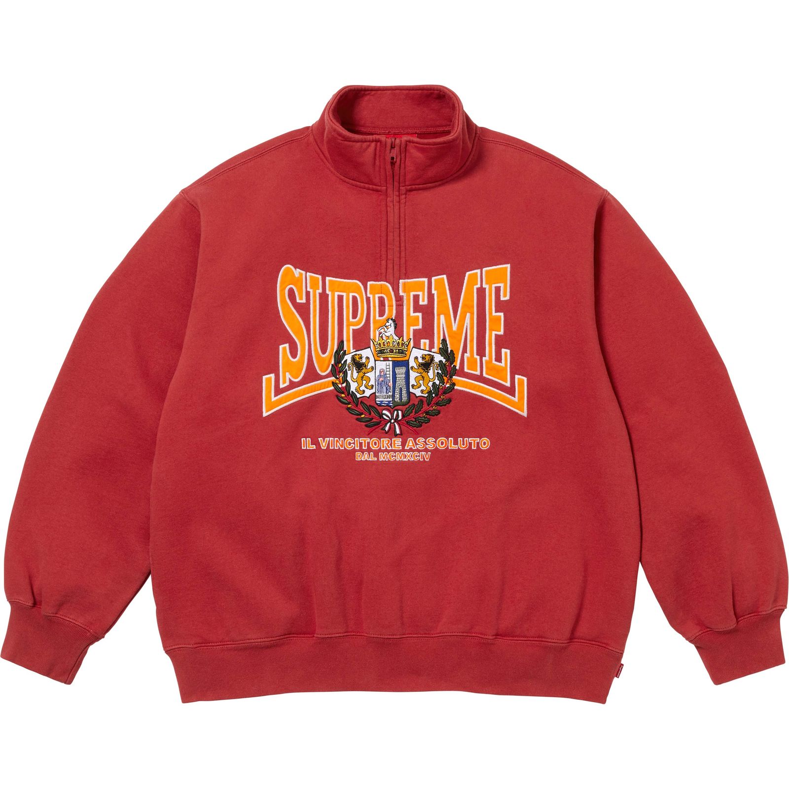 Crest Appliqué Half Zip Pullover