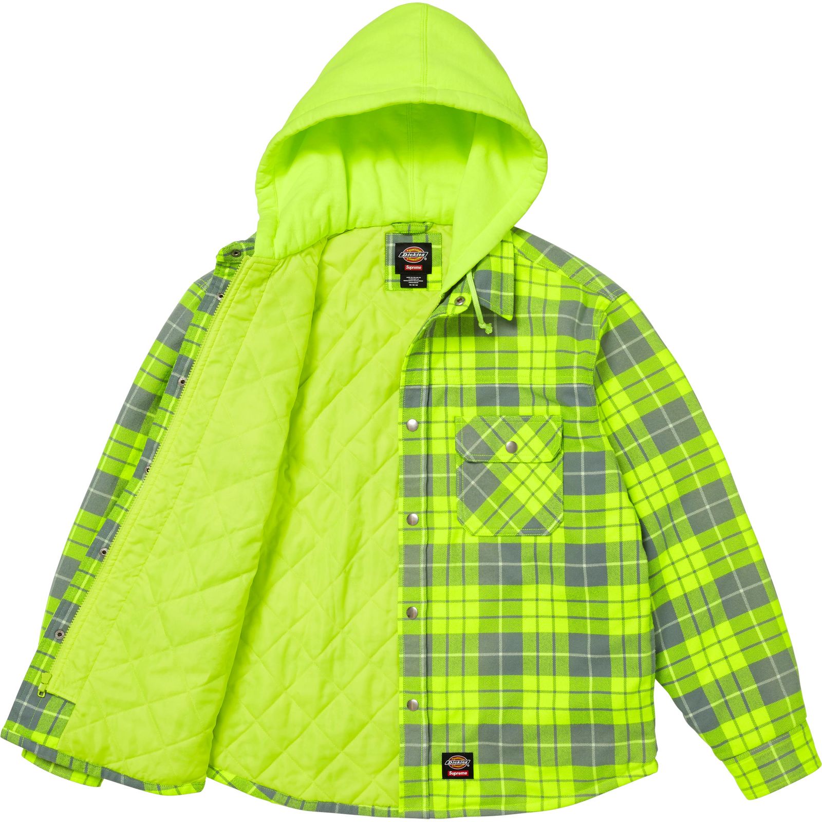 Supreme®/Dickies® Lined Zip Up Hooded Flannel Shirt