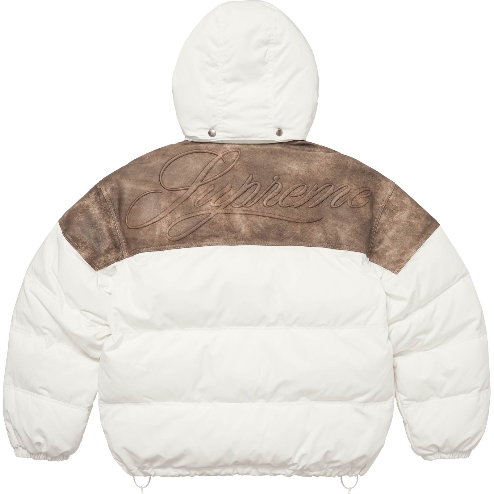 Leather Yoke Puffer Jacket