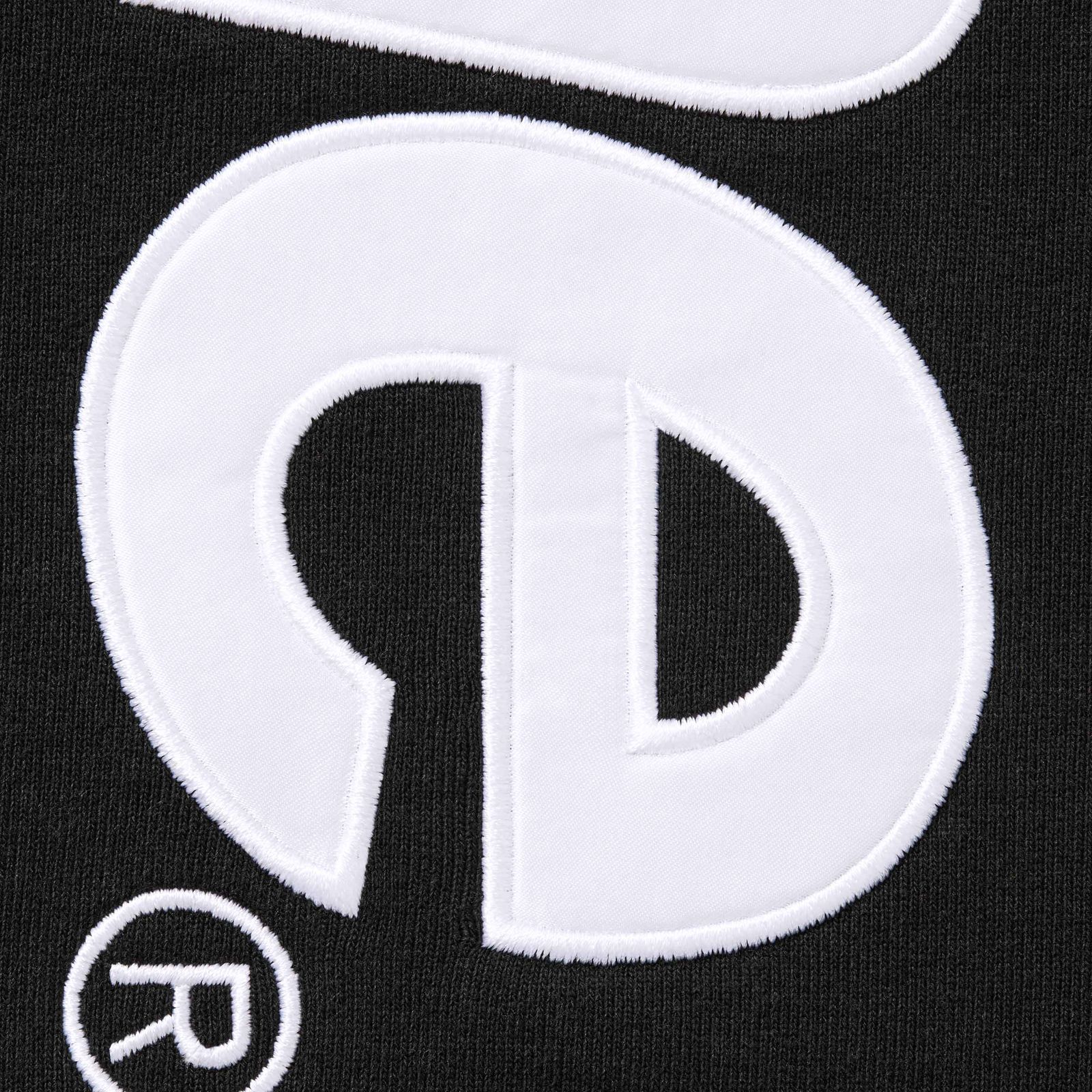 Satin Appliqué Hooded Sweatshirt